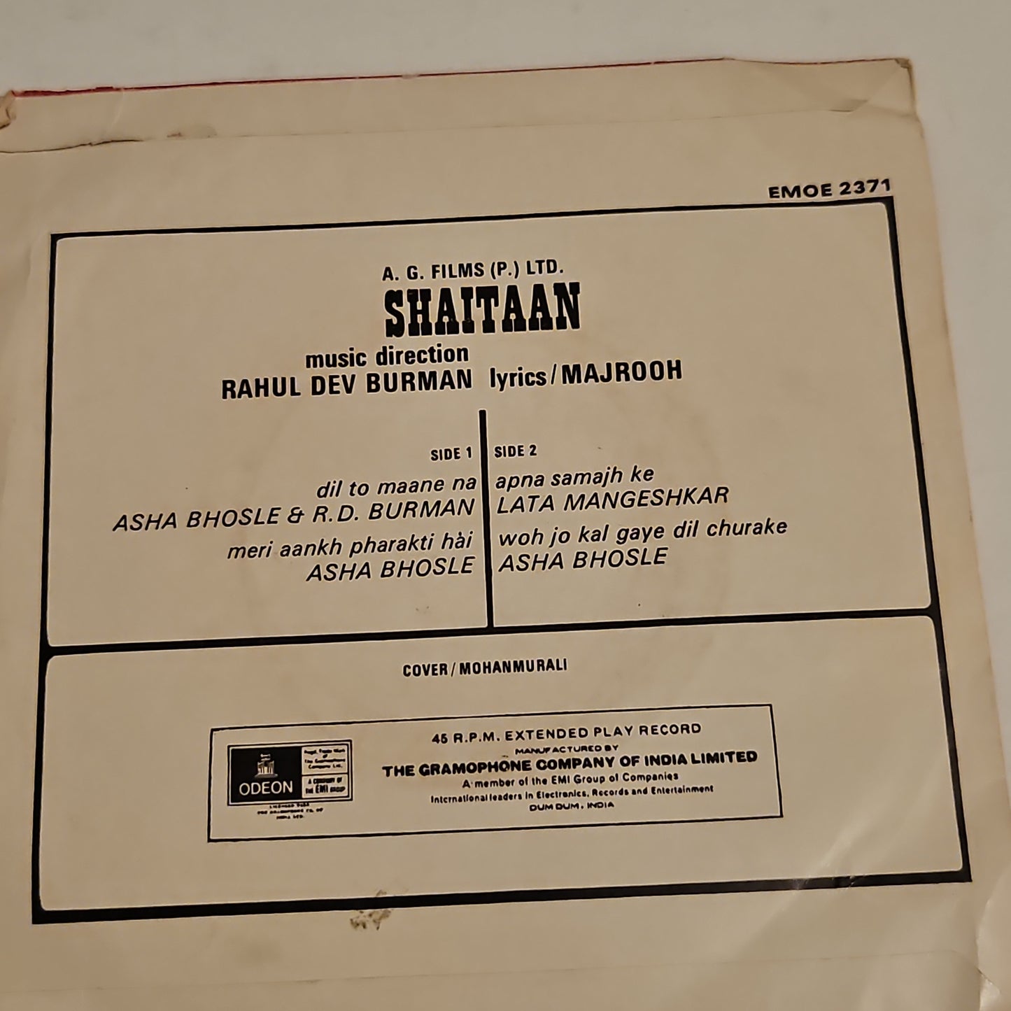 Shaitaan - R D Burman rare EP in excellent condition rare