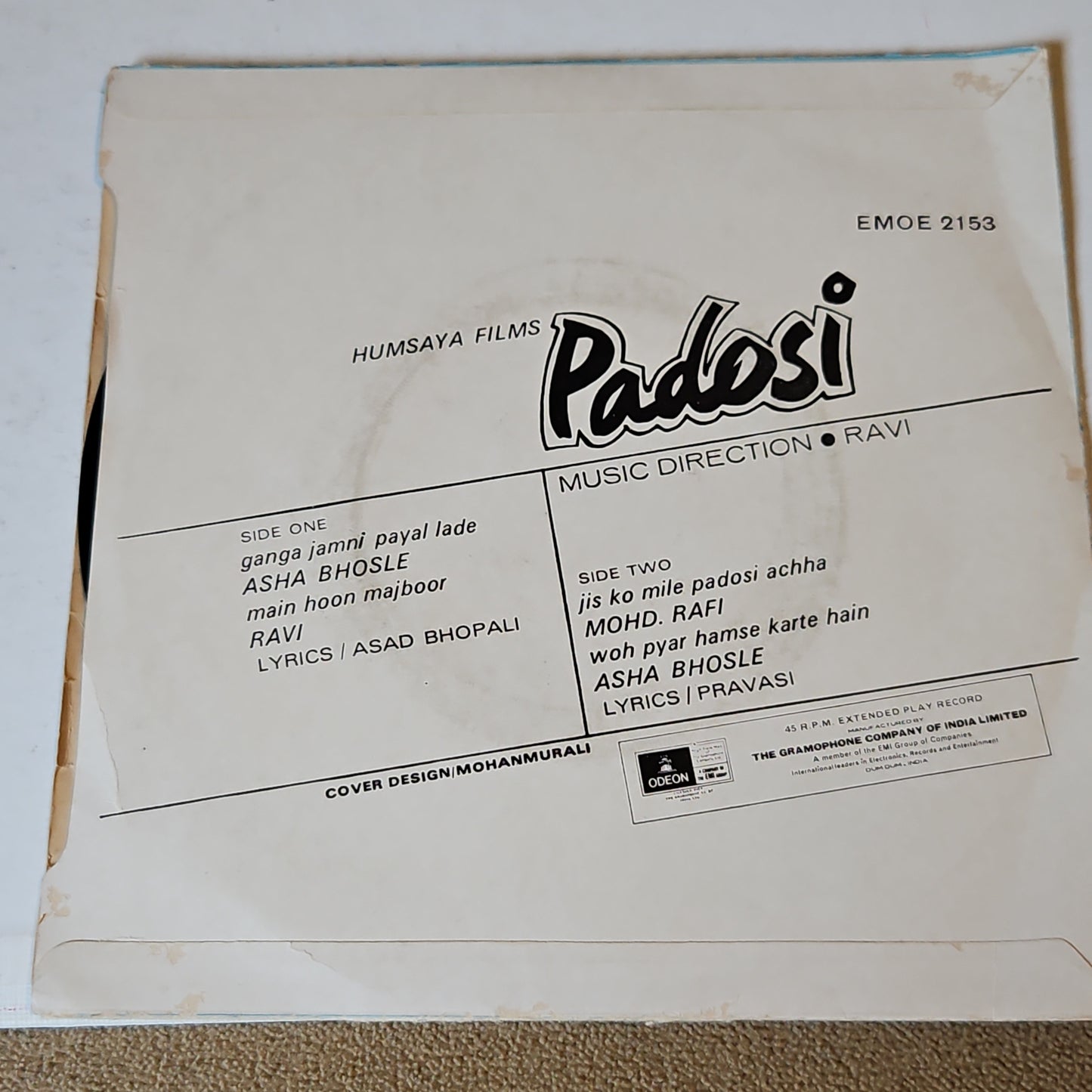 Padosi - Ravi EP  in Near mint thick center odeon