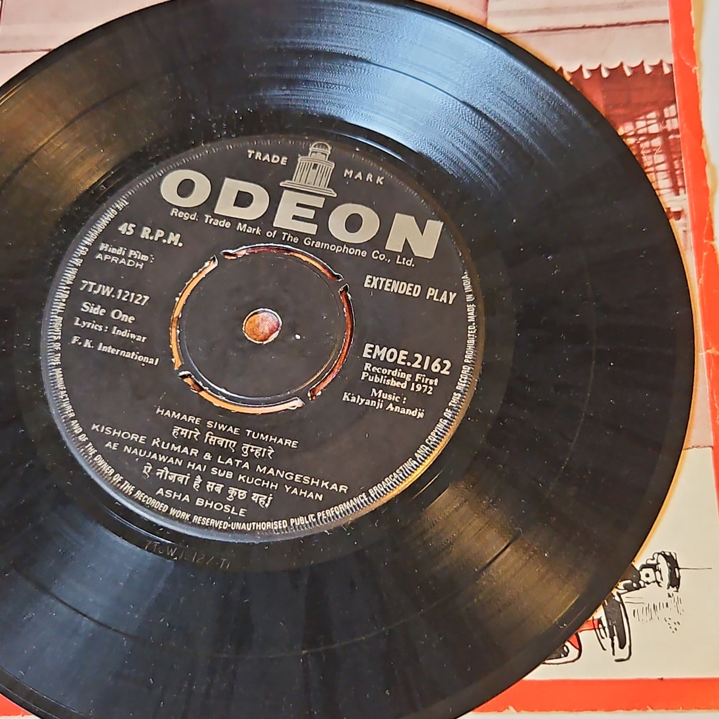 APRADH - Kalyanji  Anandji  EP  in excellent condition -Thick center odeon edition -Psych Funk