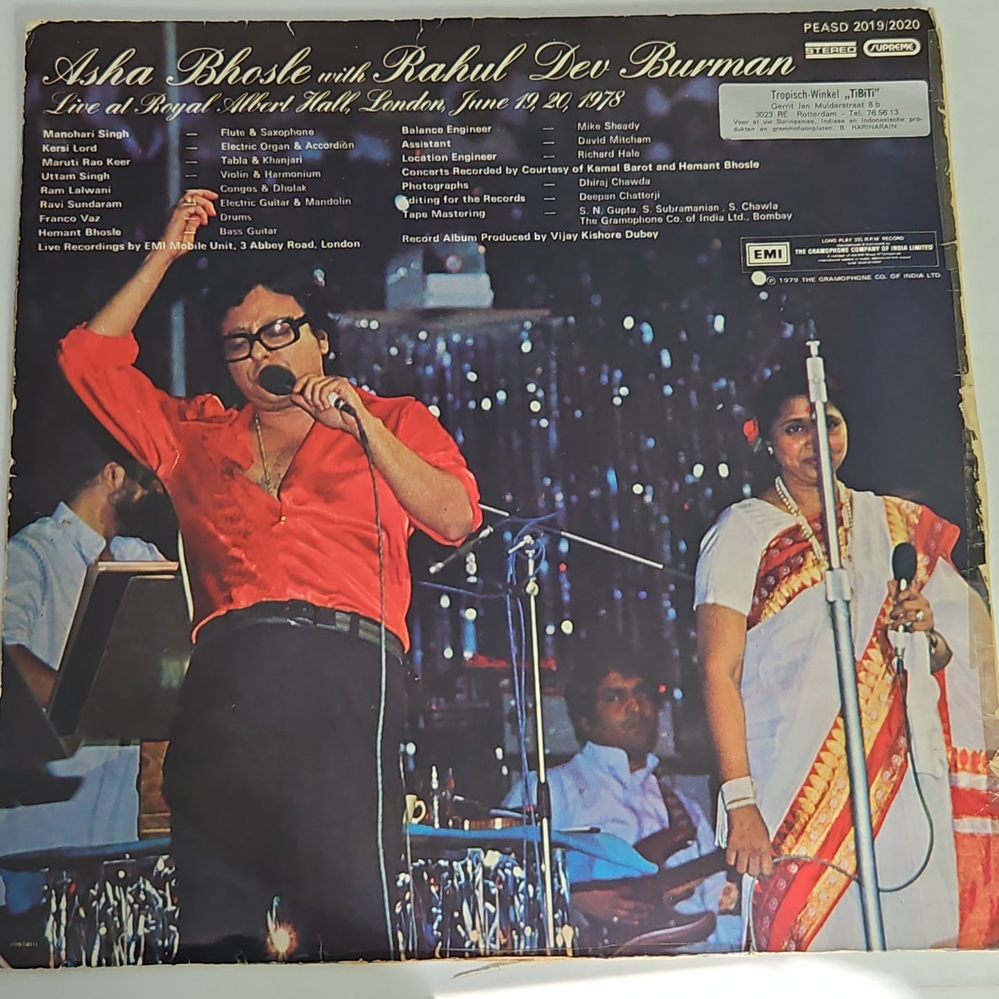 R D Burman & Asha Bhsole Live at Royal Albert Hall 2 LP set Vg+