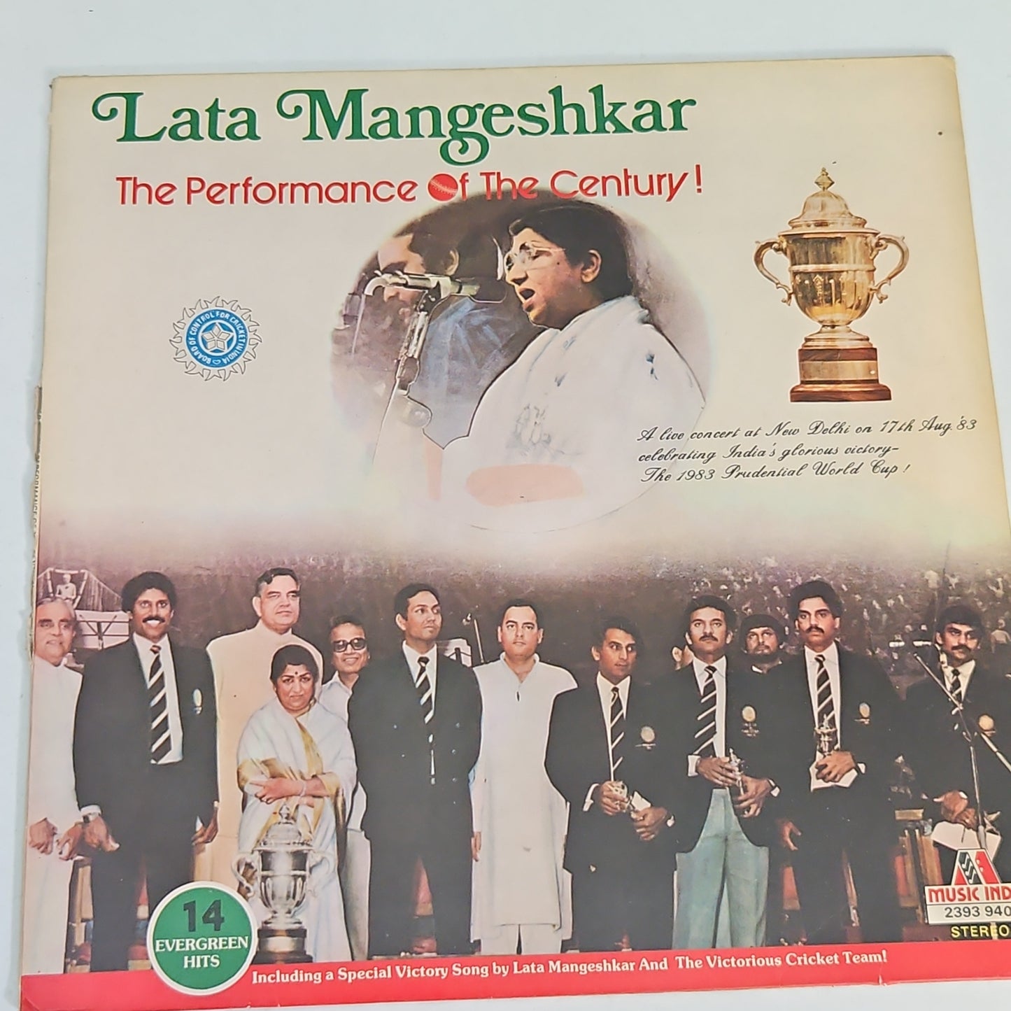 Lata Mangeshkar -  - The Performance Of The Century celebrating 1983  Indian Win Cricket World Cup in Near mint