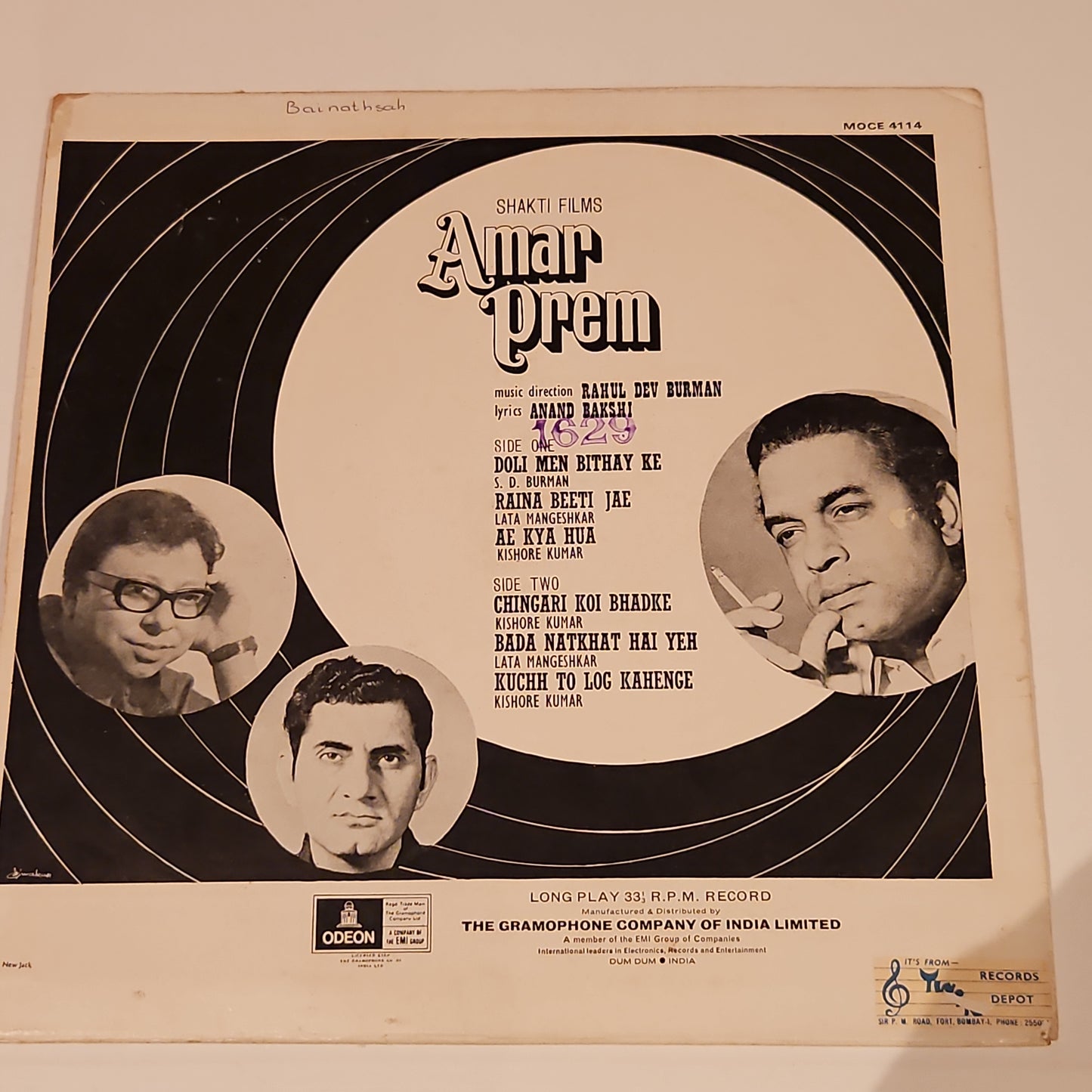 Amar Prem - R D Burman Superhit  1st Edition Ring Odeon in VG