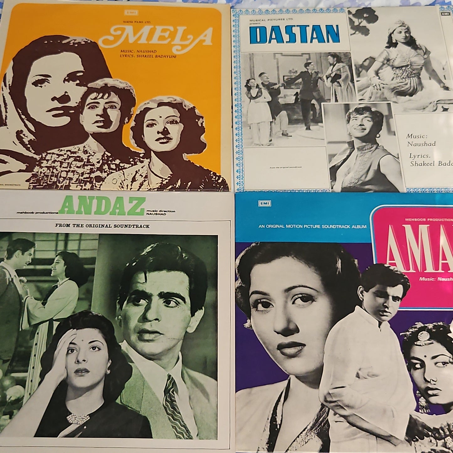 4  Lps of Great Maestro NAUSHAD Andaz, Amar, Mela and Dastan in Pristine