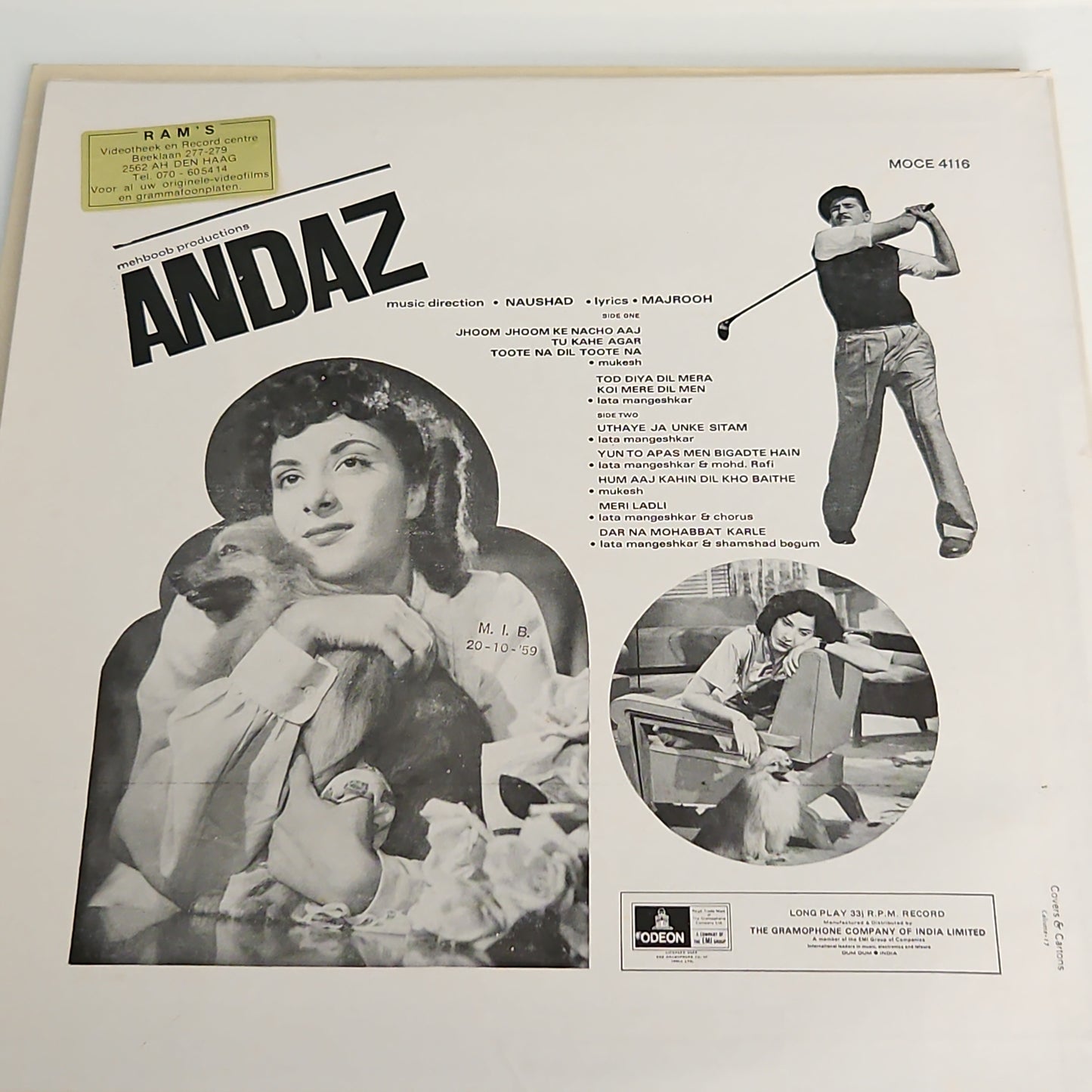 4  Lps of Great Maestro NAUSHAD Andaz, Amar, Mela and Dastan in Pristine