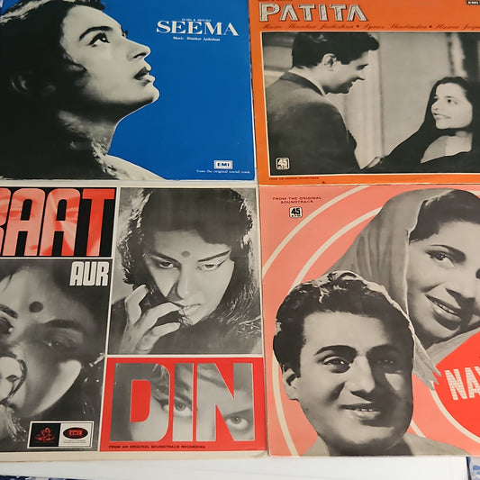 4 LPs classic Shankar Jaikishan Superhit pack -Seema, Raat Aur Din, Patita ,Naya Ghar in pristine