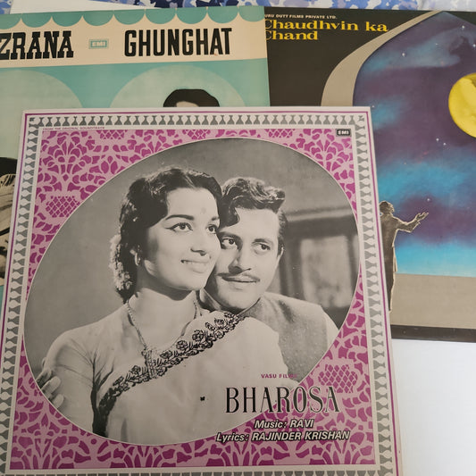 3 lps Classic Ravi , Bharosa, Chaudhvin Ka Chand and Nazrana plus Ghunghat  in Near mint and pristine