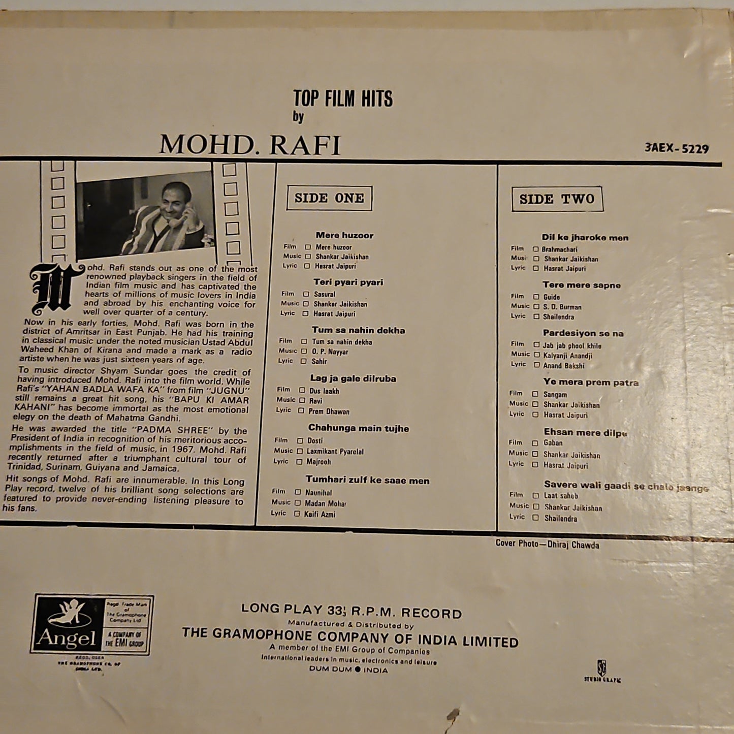 Mohammed Rafi - Top Hits - superb collection in Near mint condition