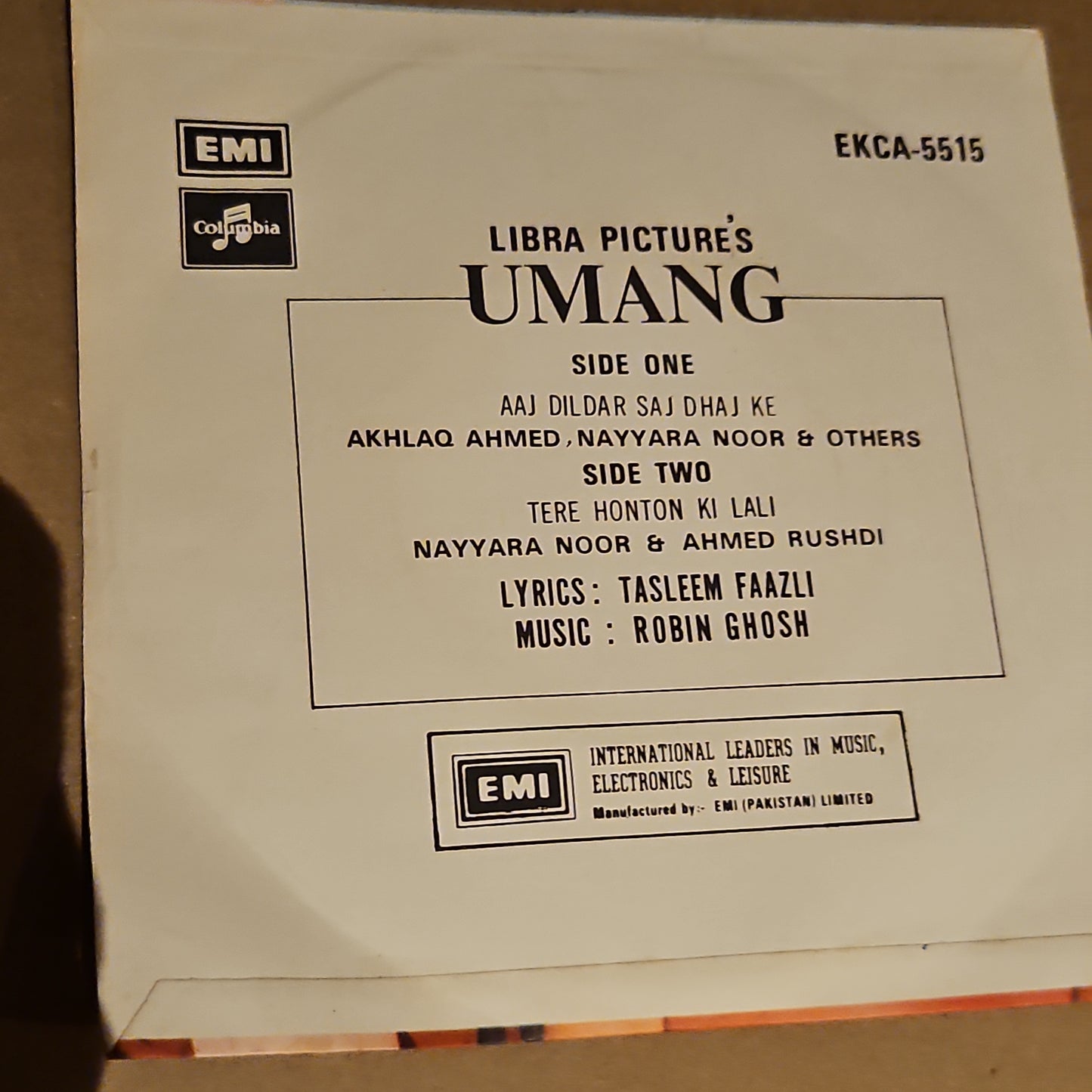 Umang Music by Robin Ghosh in excellent 7inch ep