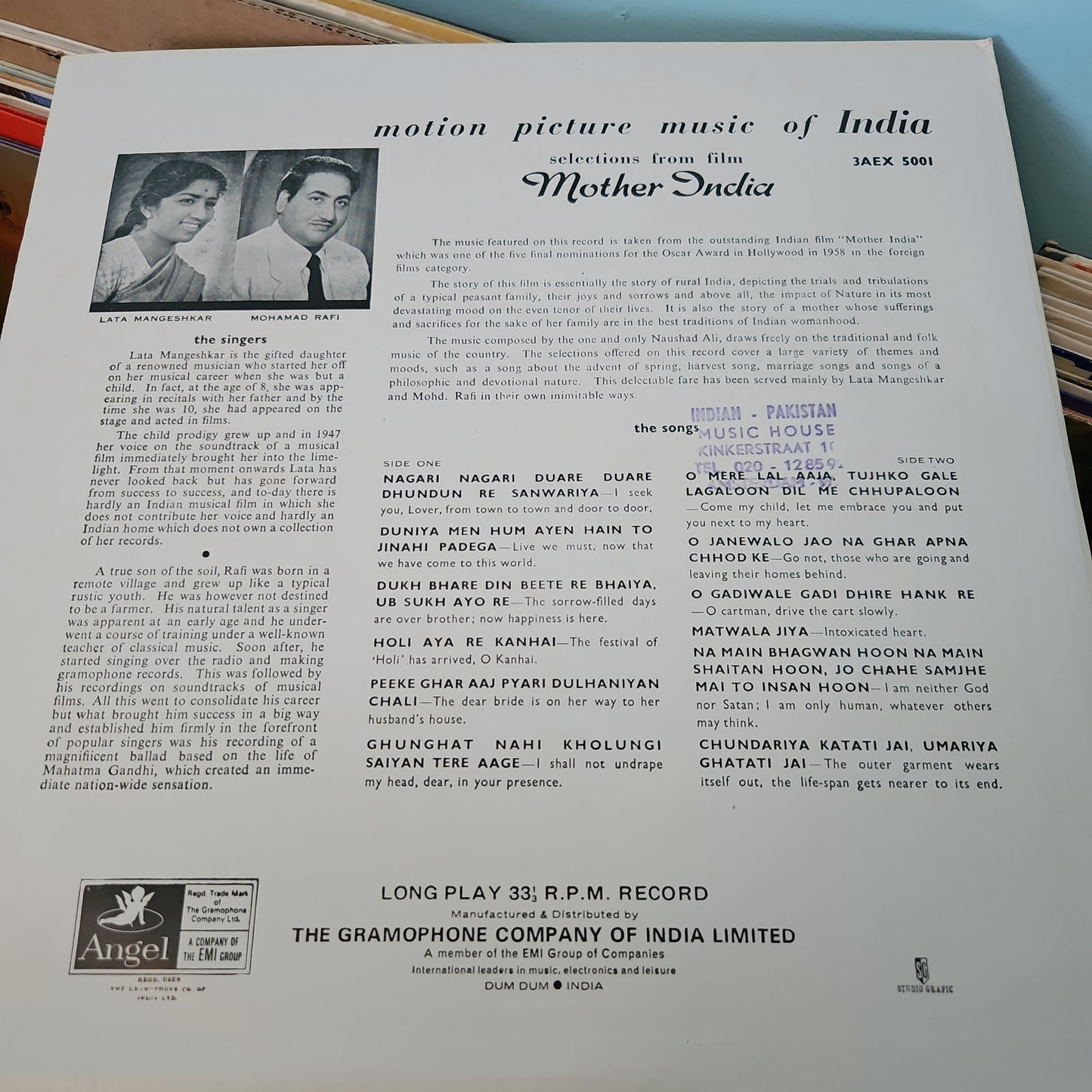 Mother india - Classic original soundtrack by Naushad in pristine condition