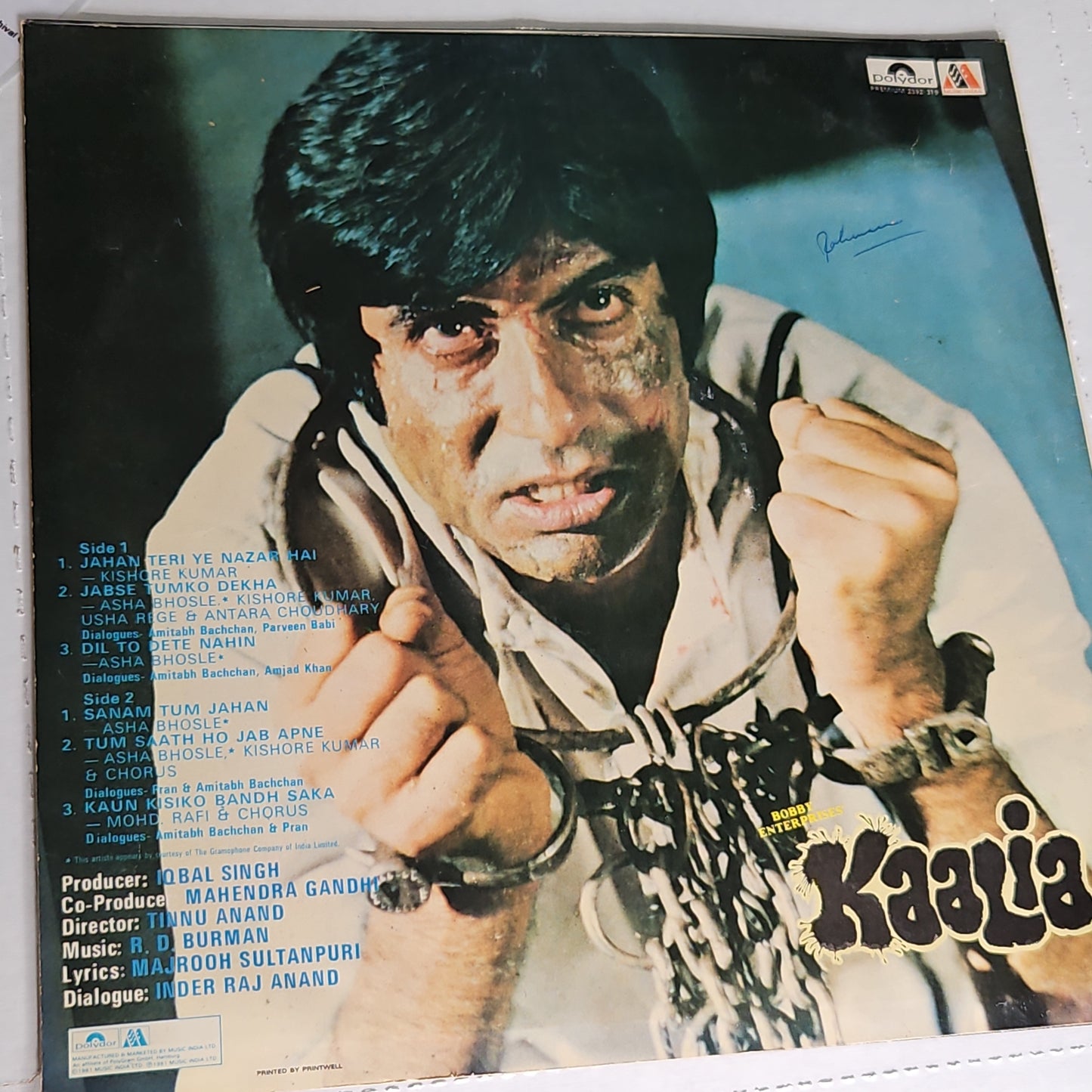 KAALIA - Music  R D Burman blockbuster in Excellent to Near mint