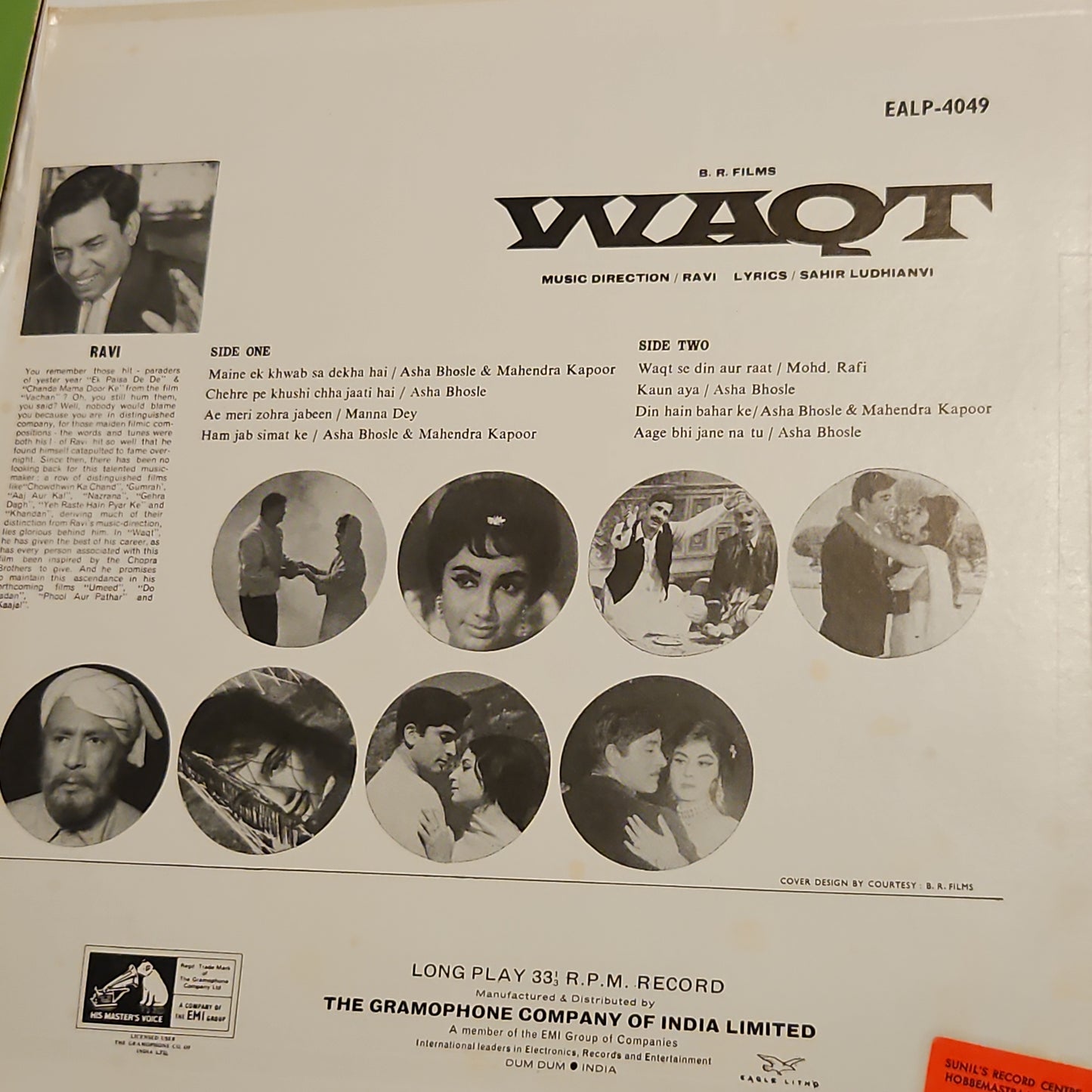 B R Chopra and Ravi 3 classics - Waqt, Gumrah and Hamraz in  excellent to near mint