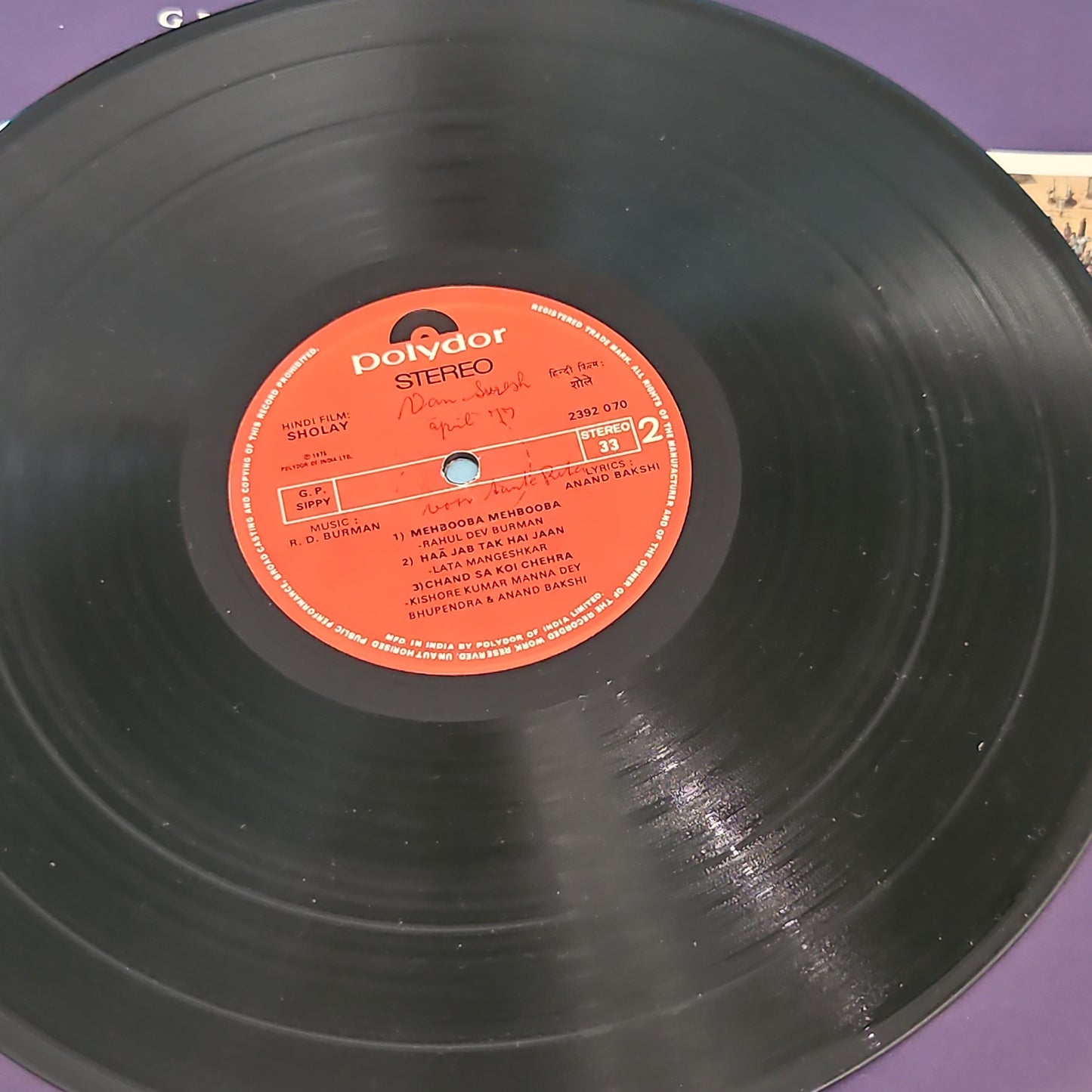 Sholay - R D burman blockbuster  190 GM 1st Rare edition Multofold edition in excellent Collectible