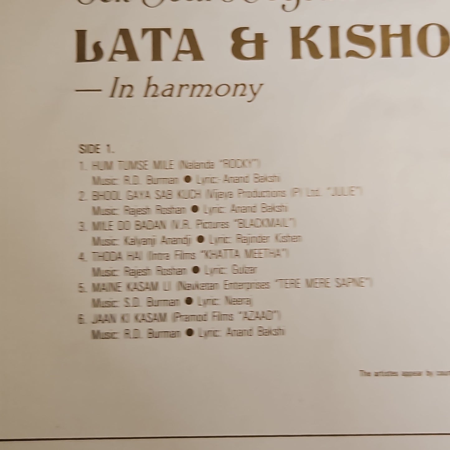 Lata Kishore - Duets in Harmony - Collectible Item in Excellent