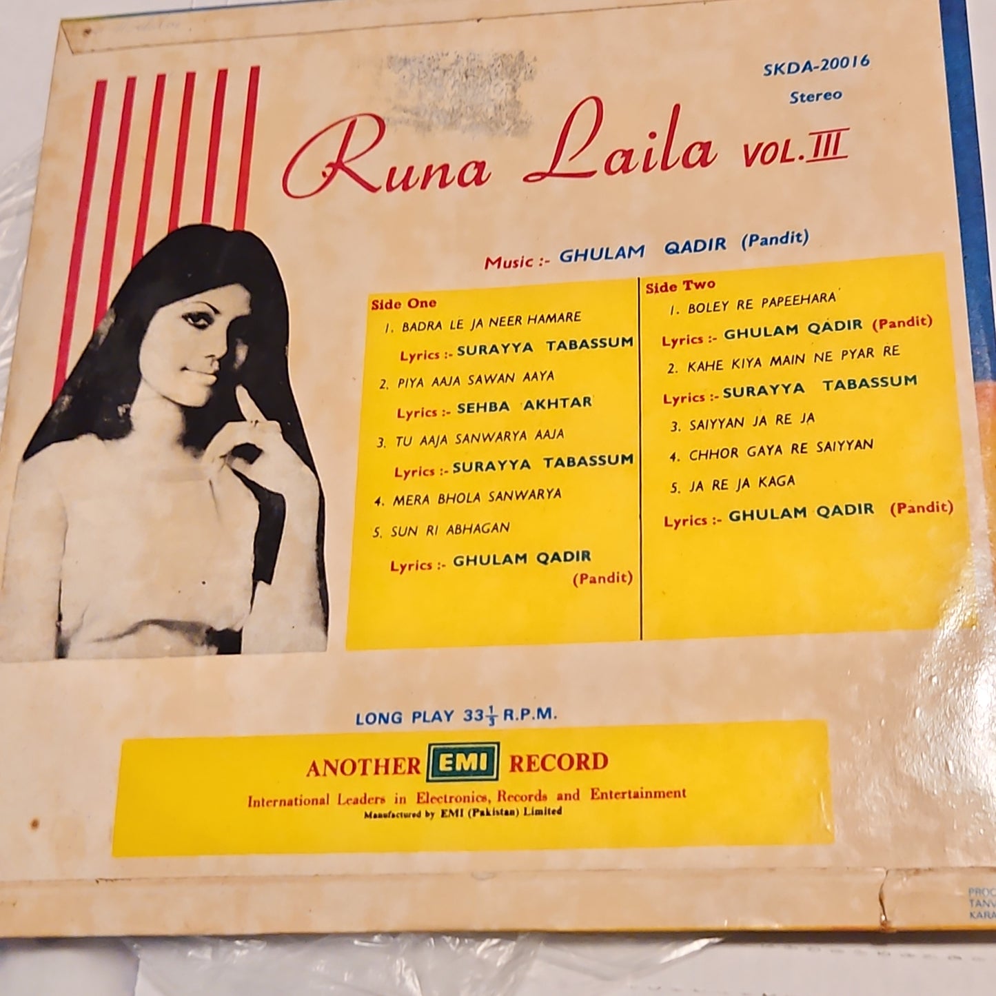 Runa Laila - Sincerely Yours HMV excellent condition in Stereo