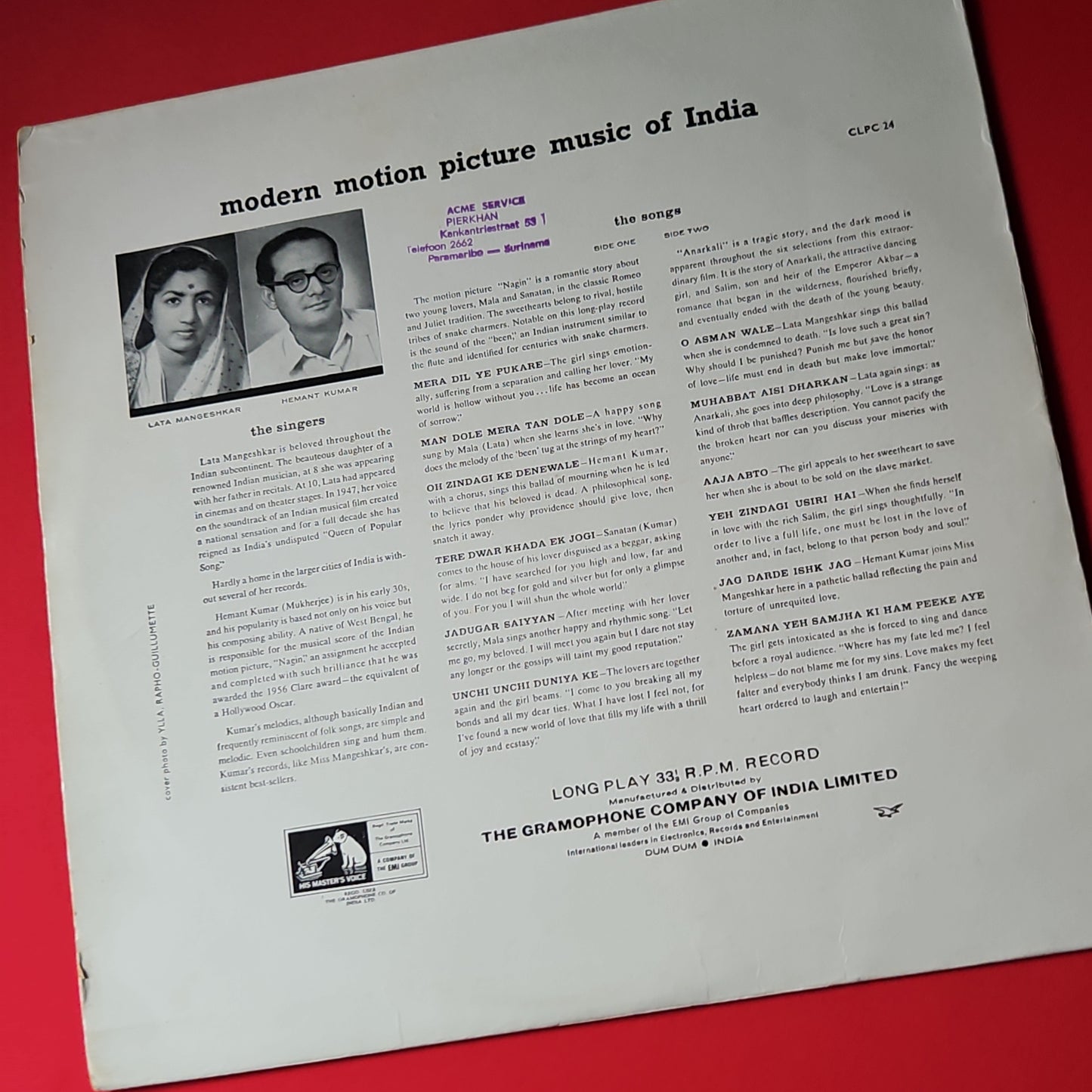 Anarkali and Nagin - Modern Motion Picture music 1st pressing Superb recording and amazing acoustic in excellent