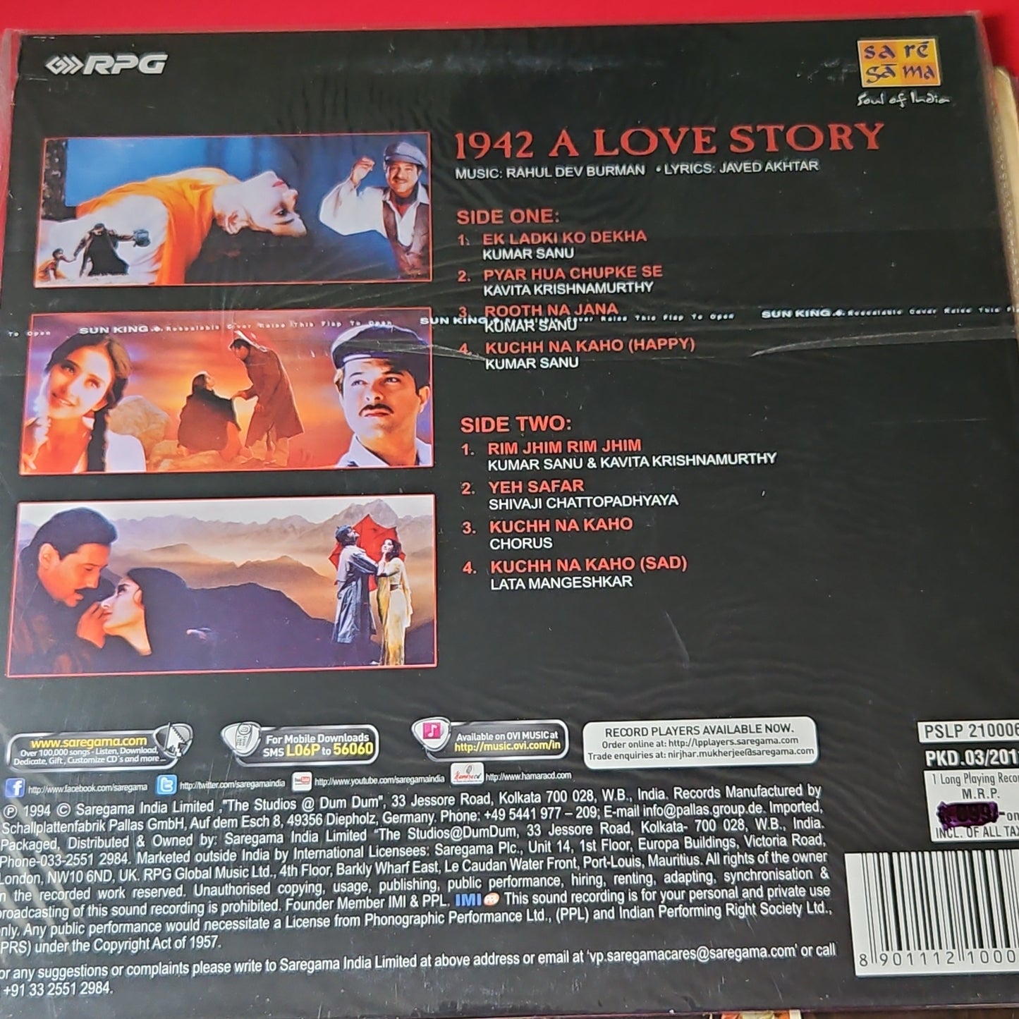 1942 A Love Story Rahul Dev Burman*, Javed Akhtar -  1942 A Love Story- First release Brand new sealed