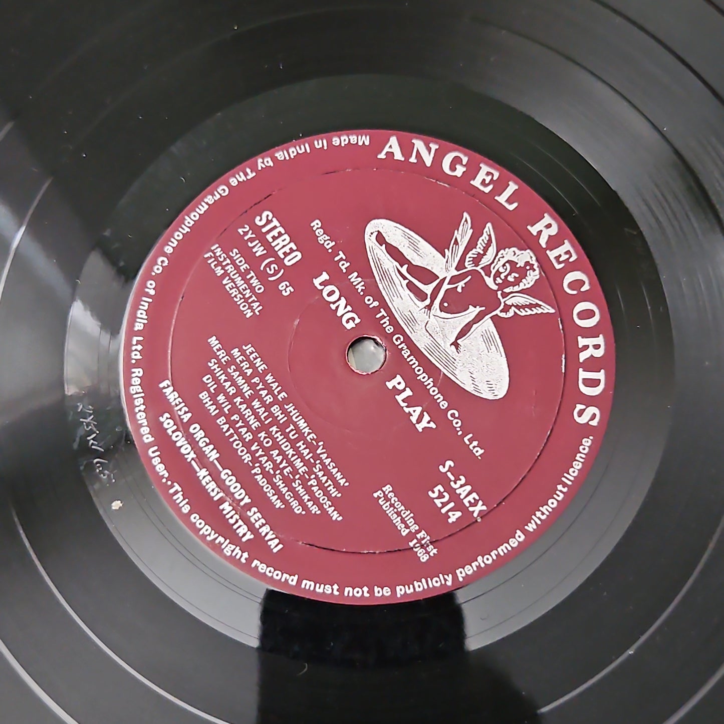 Goody Seervai, Kersi Mistry - Instrumental Film Version Angel 1st in excellent to near mint