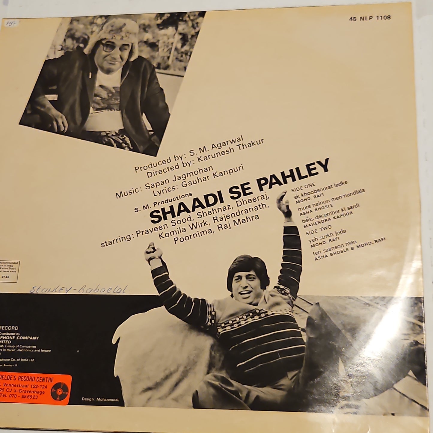 Shaadi Se Pahley - Music by Sapan Jagmohan rare rafi songs in near mint condition