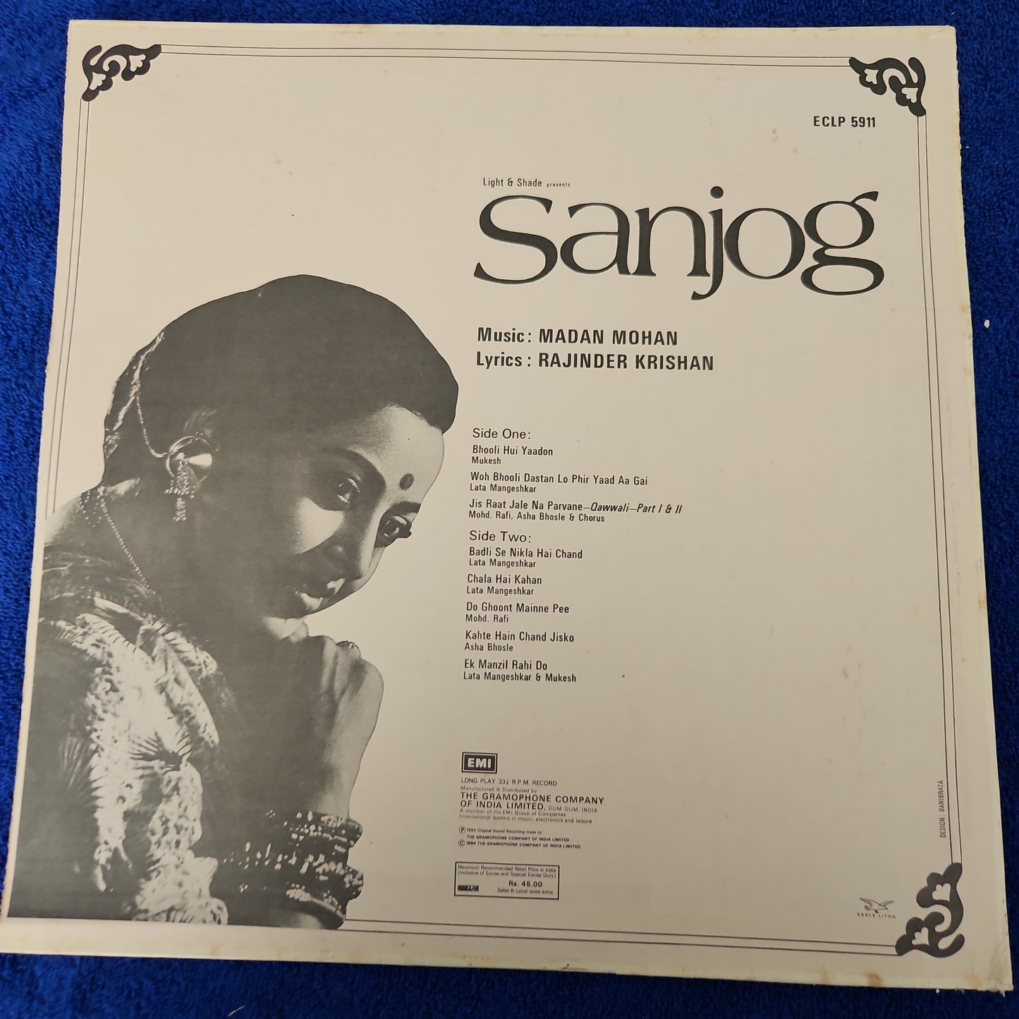 Sanjog - Original soundtrack by Madan Mohan in near mint condition