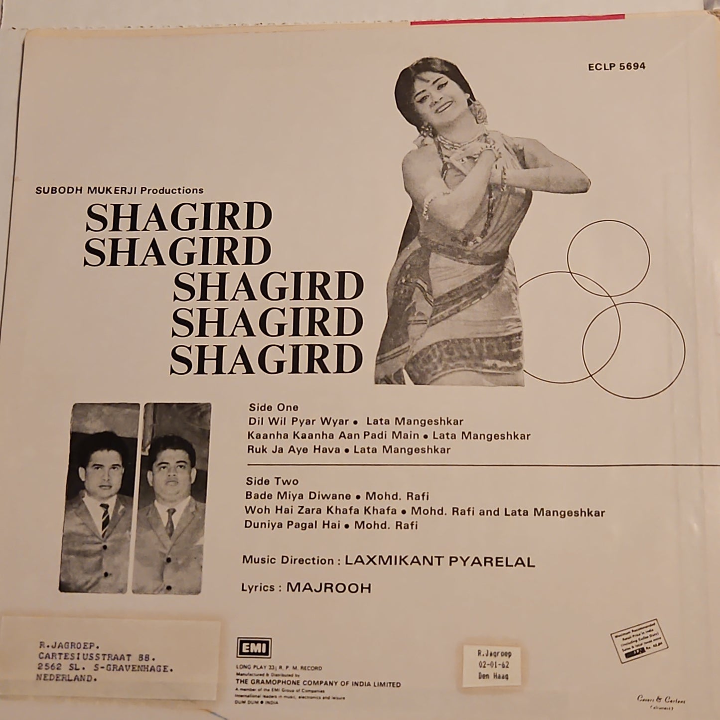 Shagird - original Soundtrack by Laxmikant Pyarelal in Near Mint pristine condition