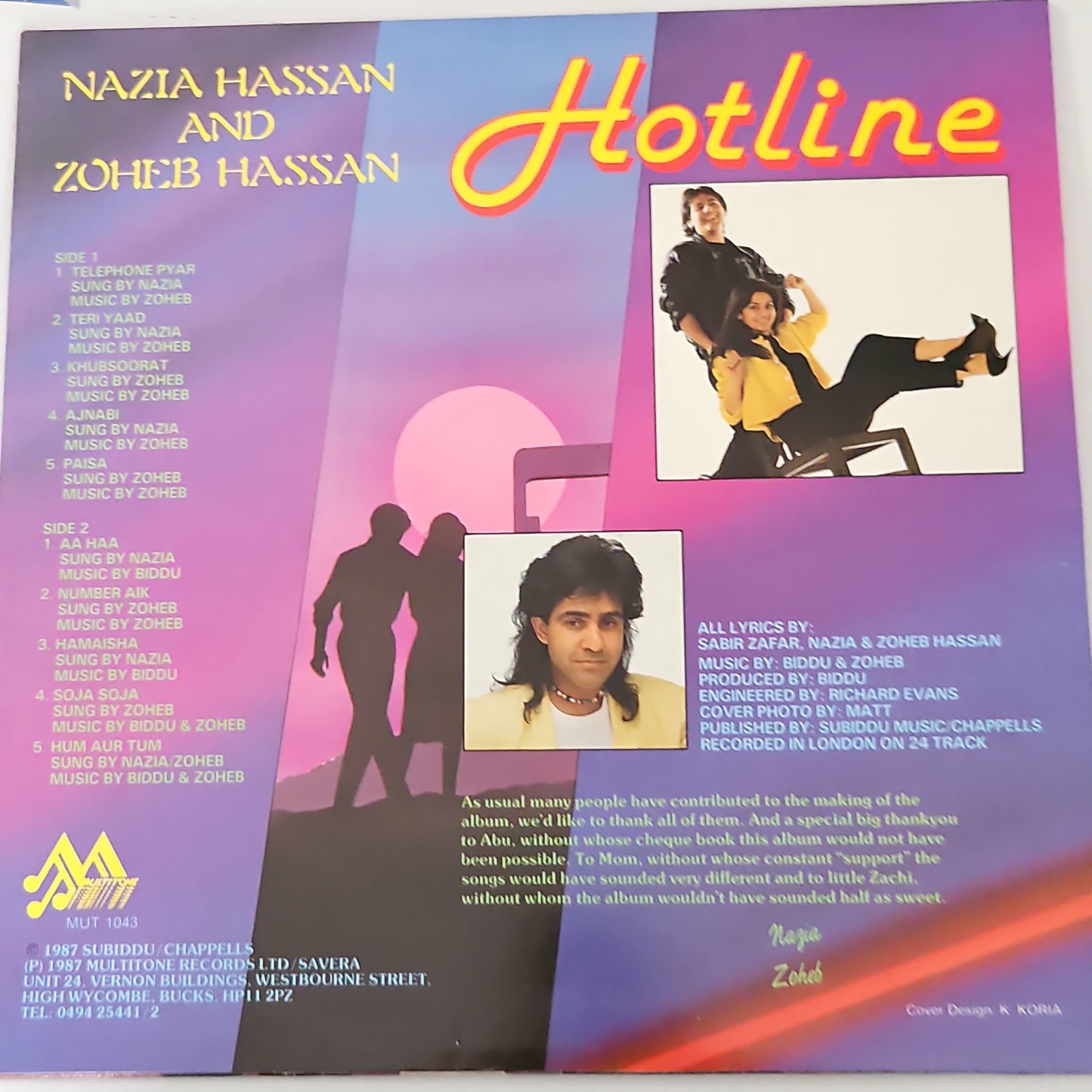 Nazia Hassan - And - Zoheb Hassan Hotline in near mint