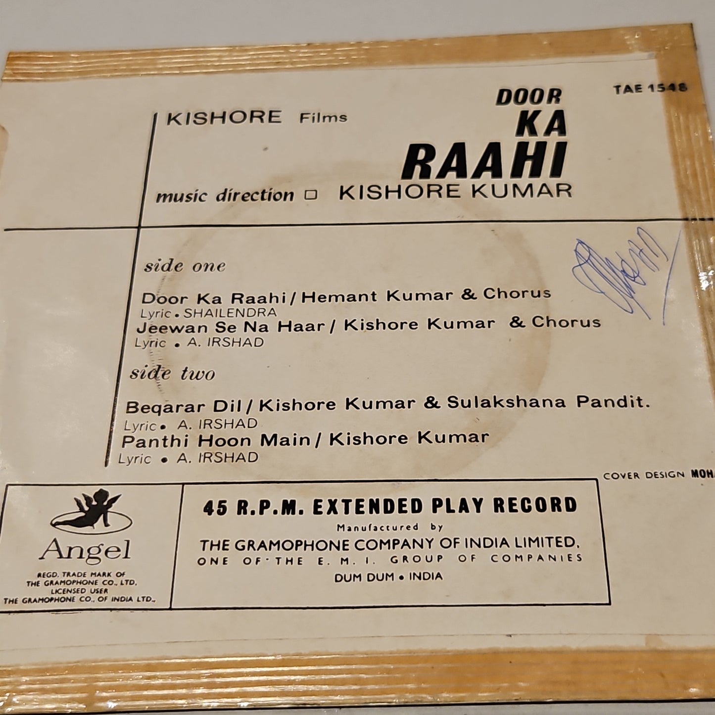 Door Ka Raahi -  Rare Kishore Kumar album angel EP in excellent