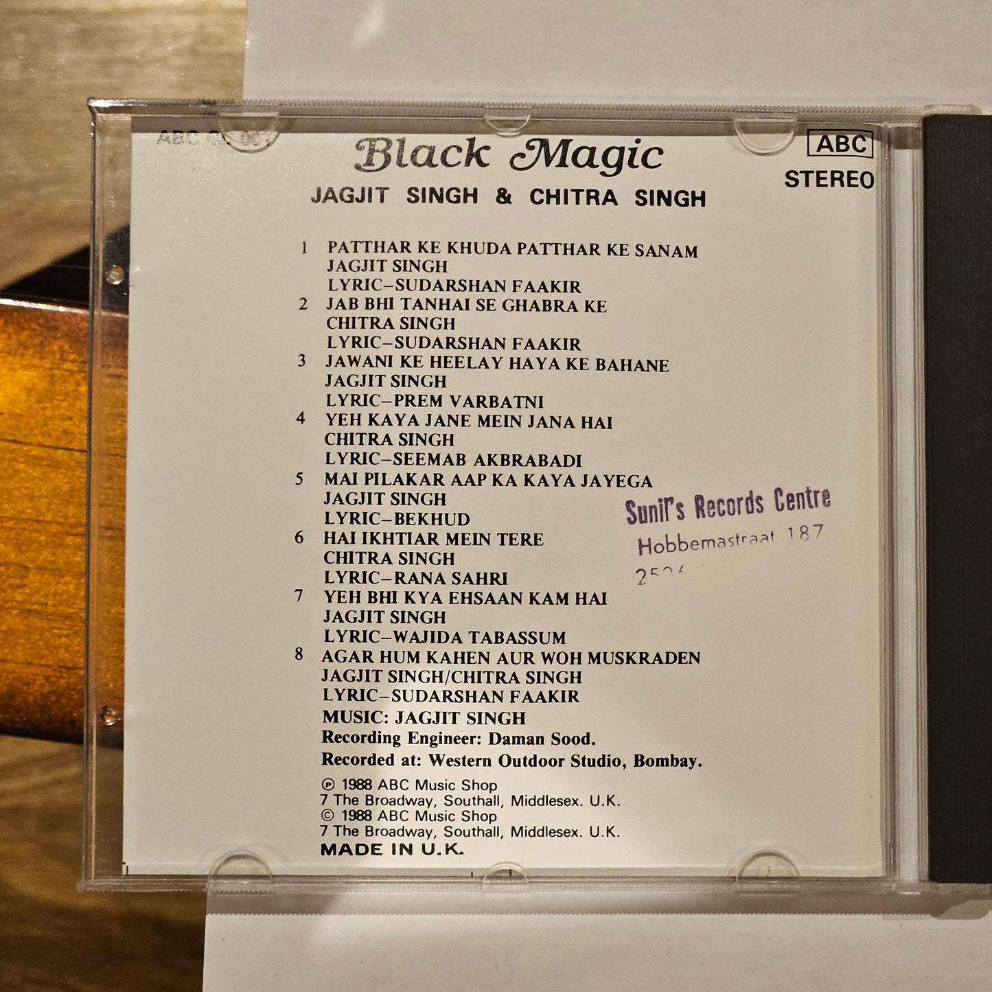 Jagjit & Chitra Singh – Black Magic Audio CD ABC CD 001 - Made in UK