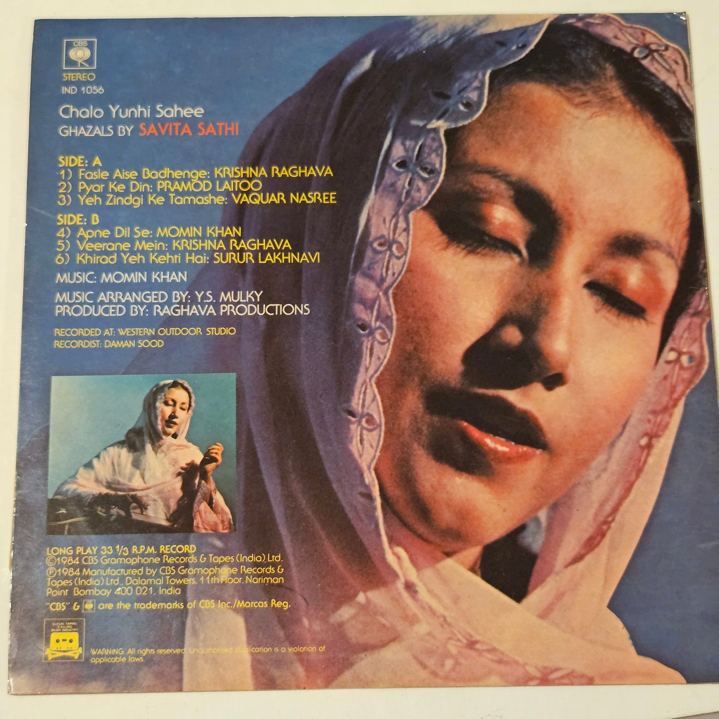 Savita Sathi – Chalo Yunhi Sahee - Ghazals in near mint