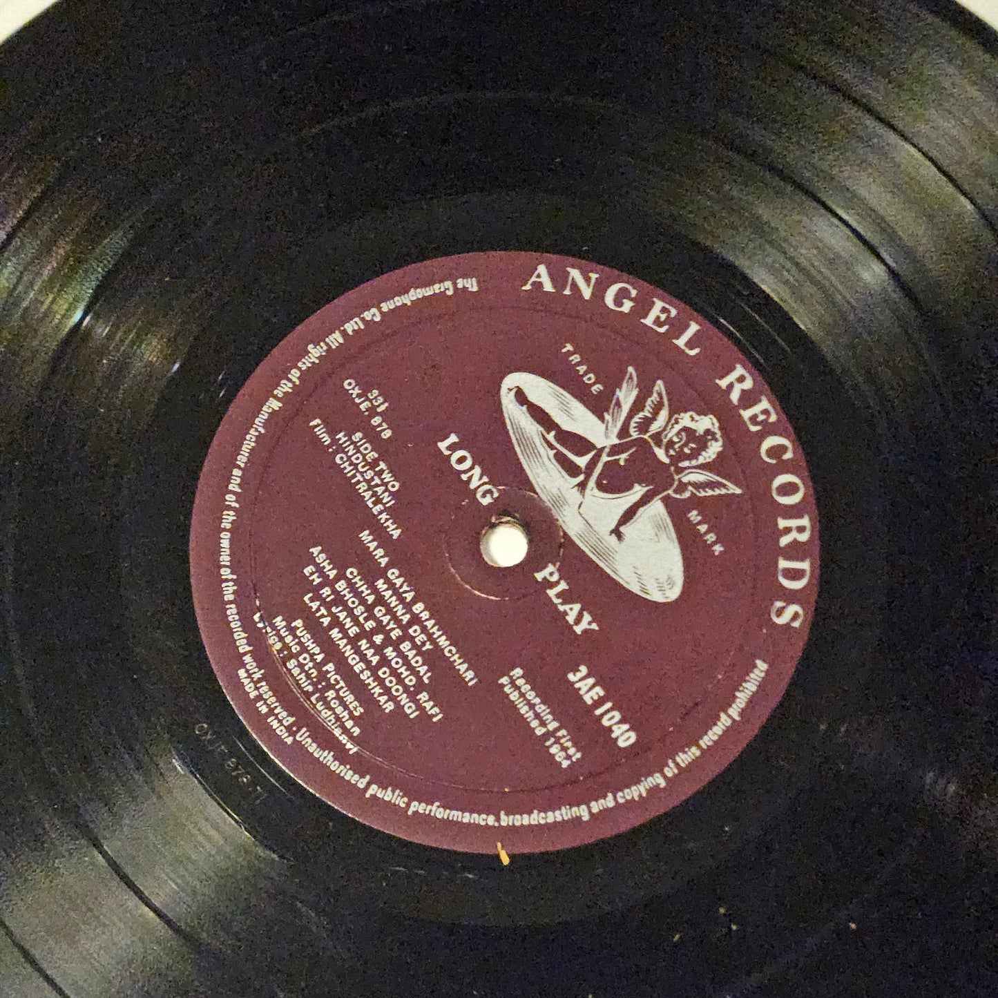 Chitralekha - 10 inch angel original soundtrack - Music by Roshan Lyrics Sahir-  Classic in VG+ Rare find