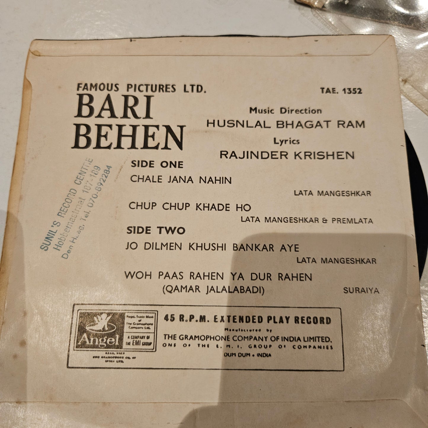 Bari Behen - music by Husnlal Bhagatram  classic EP in Near mint