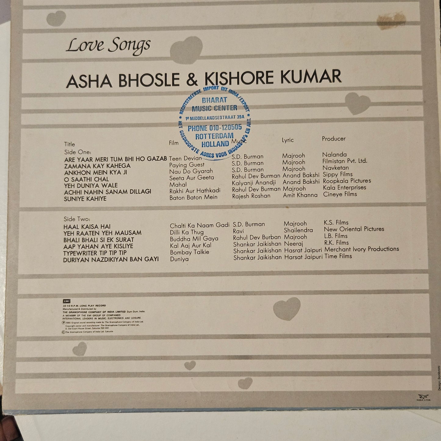 Duets - Asha Bhosle  and Kishore Kumar Love Songs in near mint - superb and rare collection of songs
