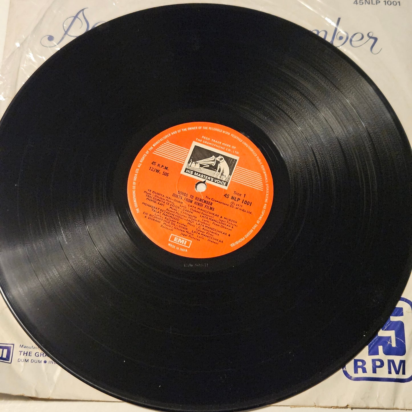 Duets - Songs to remember  in excellent condition - superb and rare collection of rare classic songs - from films Halaku, Parvarish, Shair-  45 rpm LP