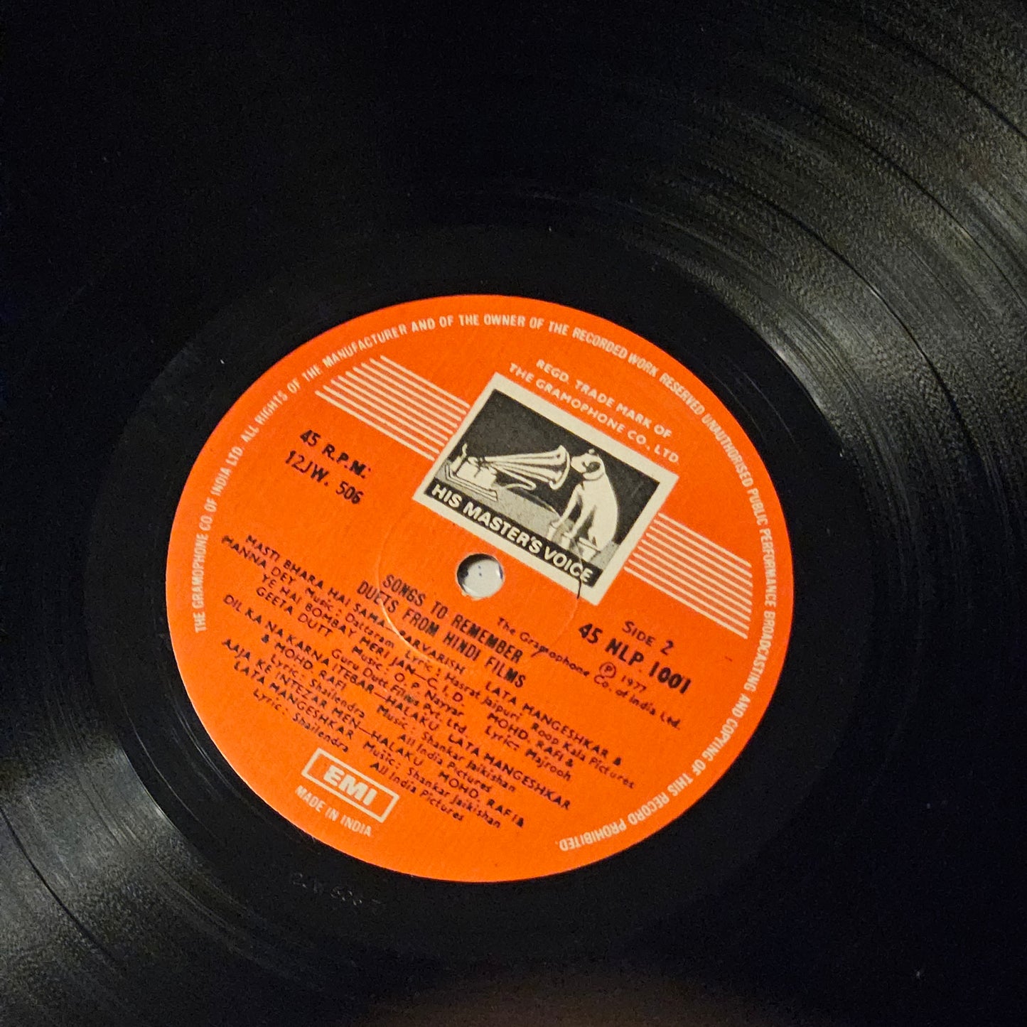 Duets - Songs to remember  in excellent condition - superb and rare collection of rare classic songs - from films Halaku, Parvarish, Shair-  45 rpm LP