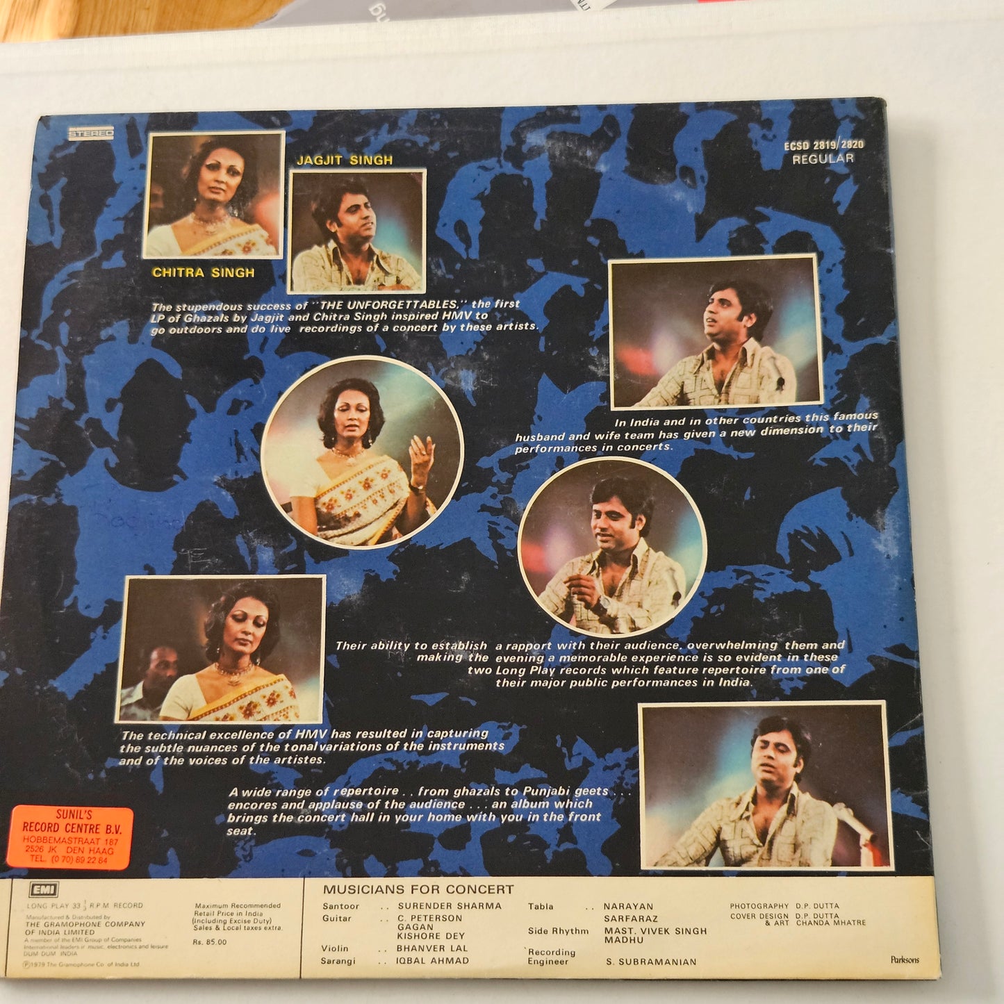 Jagjit Singh and Chitra Singh *Come Alive in Live Concert*  excellent 2 LP Set