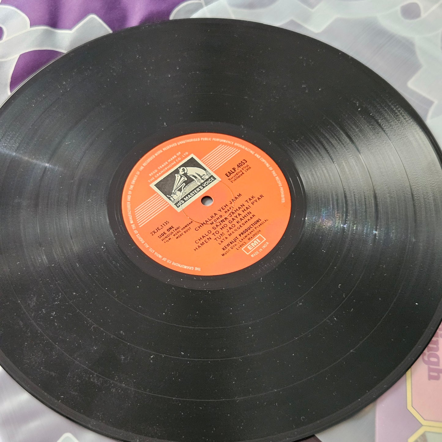 4 LPs Dharmendra Superhit films - original soundtrack  Charas, Shalimar and Mere Hamdam Mere Dost and Krodhi  in VG++ to excellent - great deal