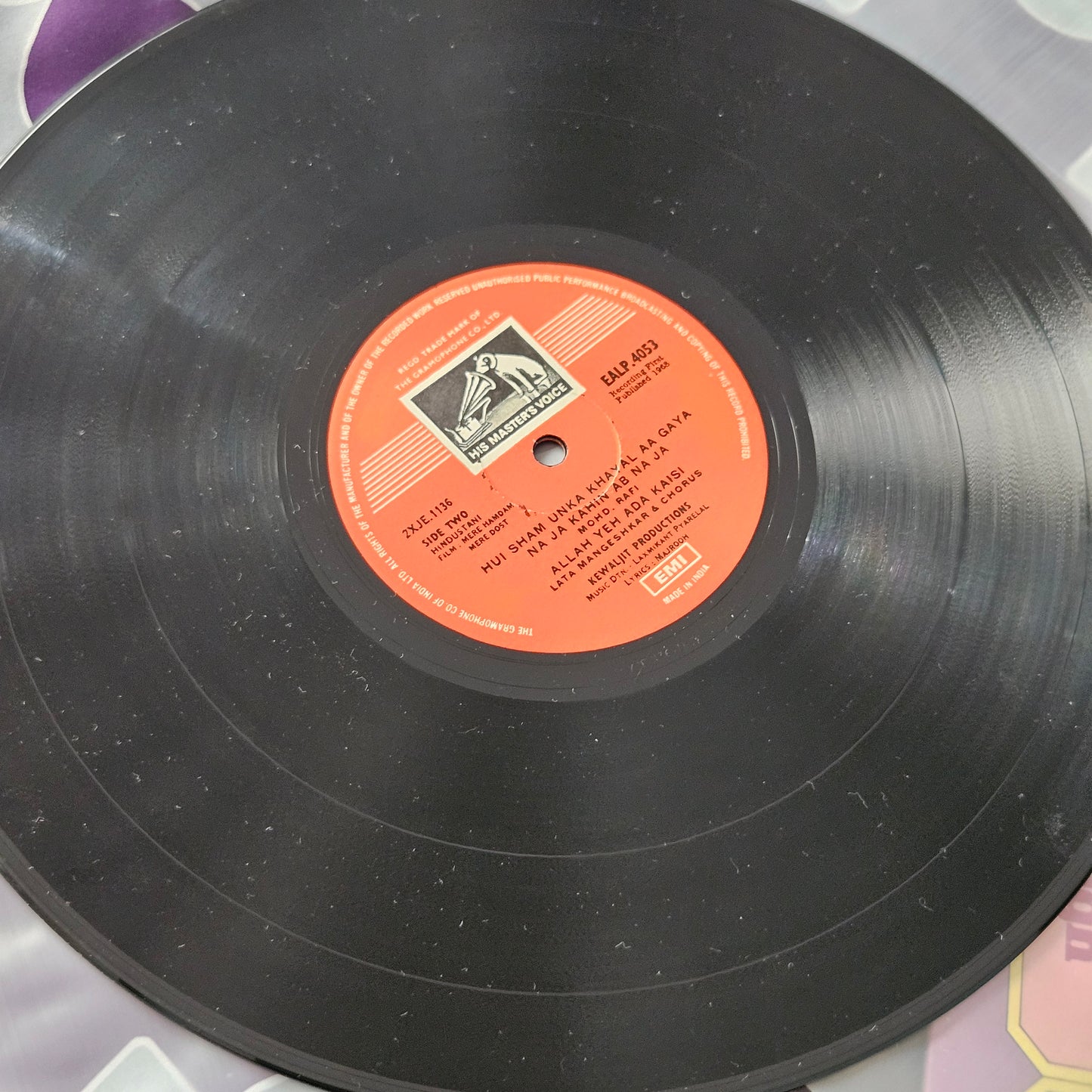 4 LPs Dharmendra Superhit films - original soundtrack  Charas, Shalimar and Mere Hamdam Mere Dost and Krodhi  in VG++ to excellent - great deal