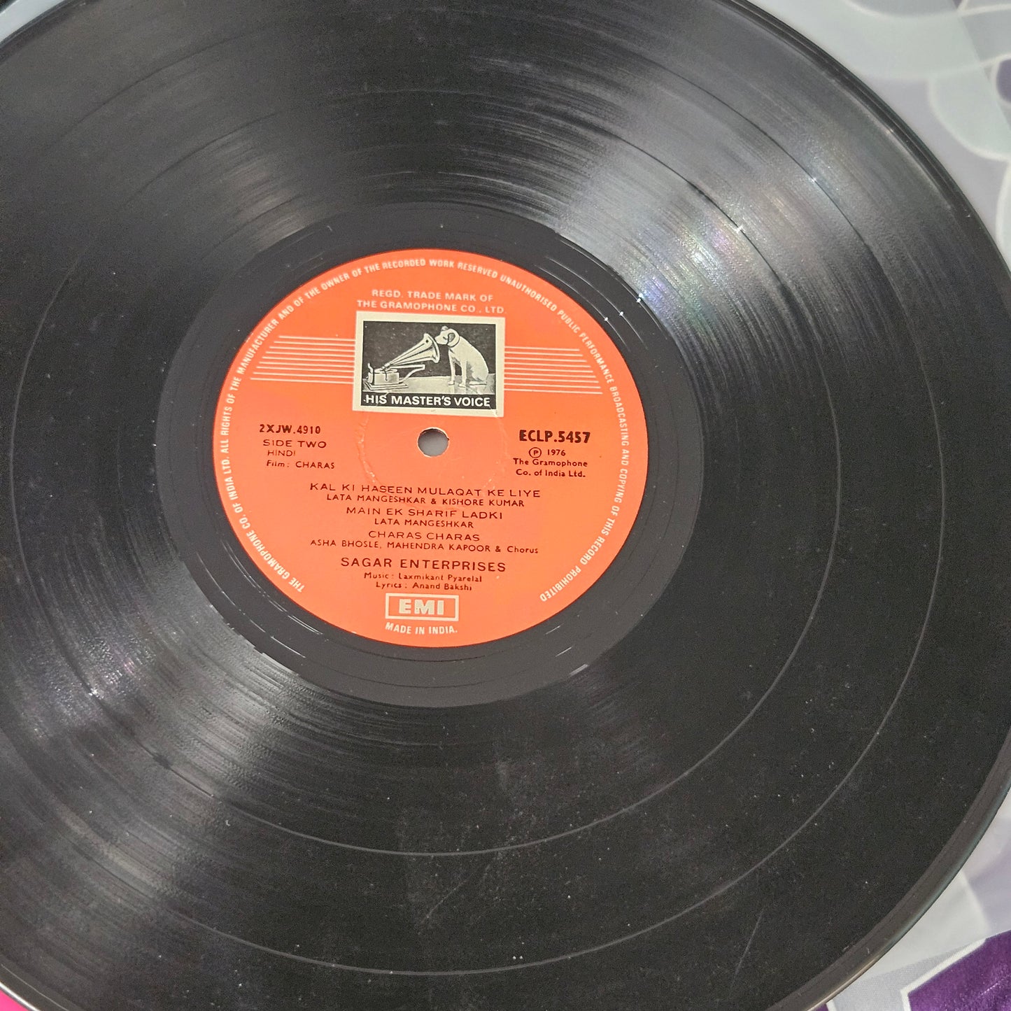 4 LPs Dharmendra Superhit films - original soundtrack  Charas, Shalimar and Mere Hamdam Mere Dost and Krodhi  in VG++ to excellent - great deal