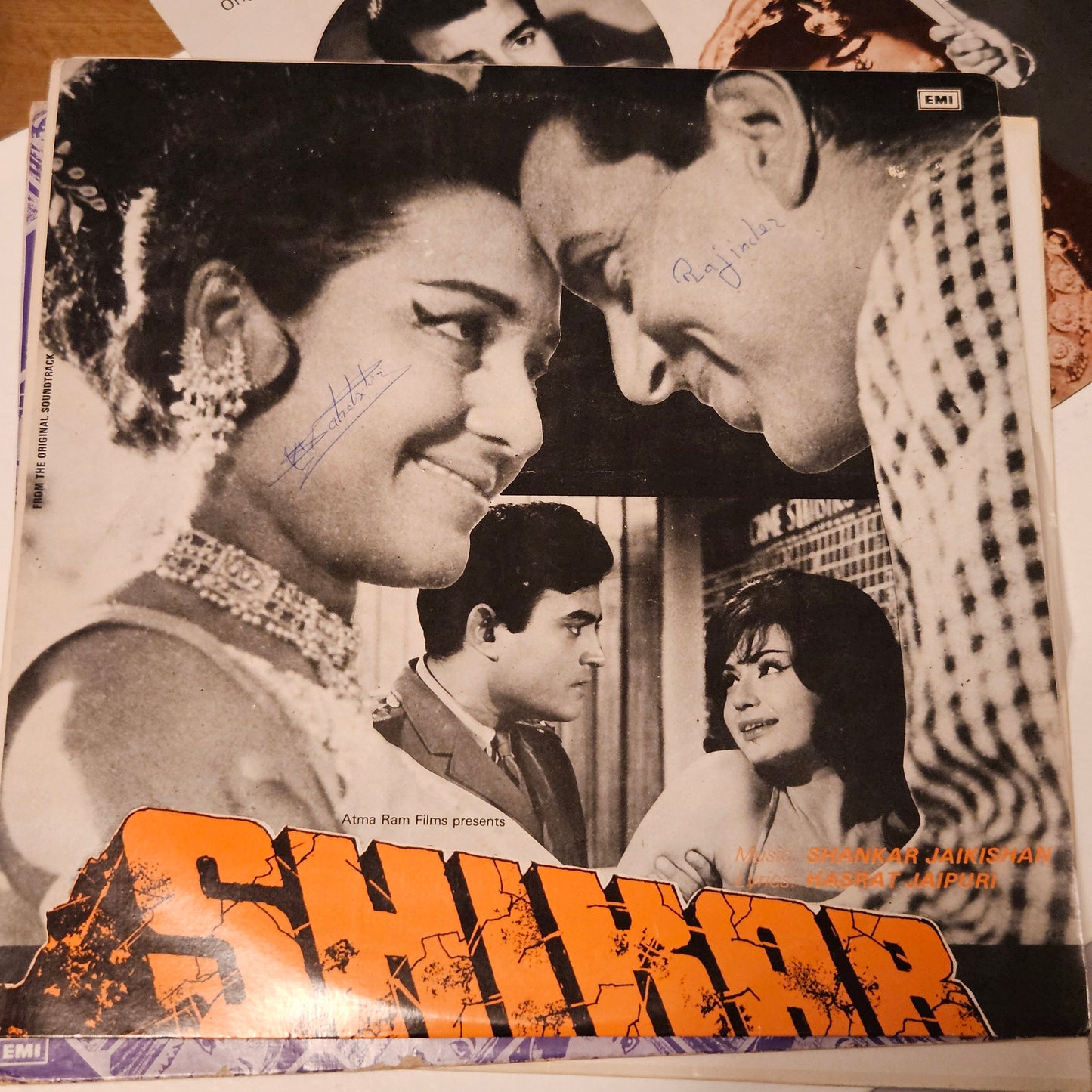 4 LPs of Dharmendra's superhit  films in excellent condition - Pooja ke Phool, Mamta, Shikar and Kaajal