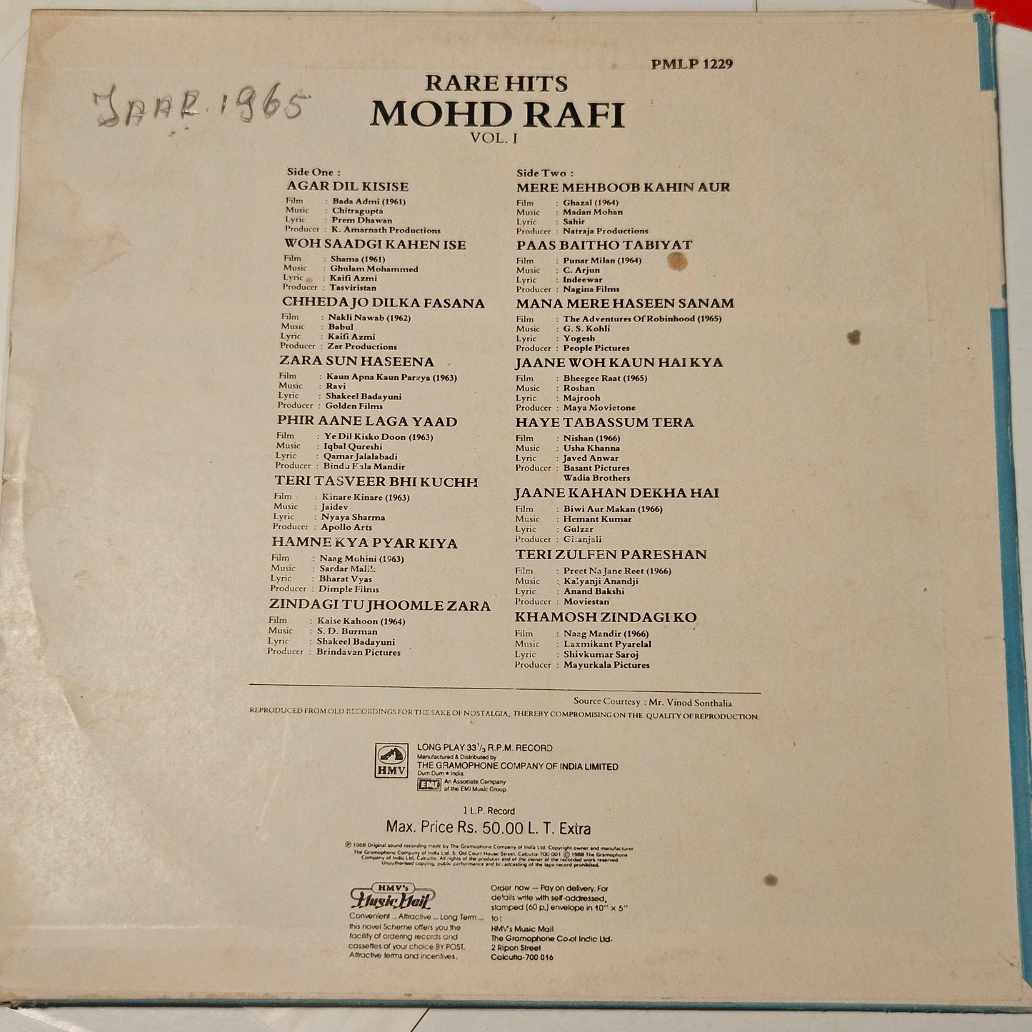 Rare hits of Mohd Rafi - near Mint Condition