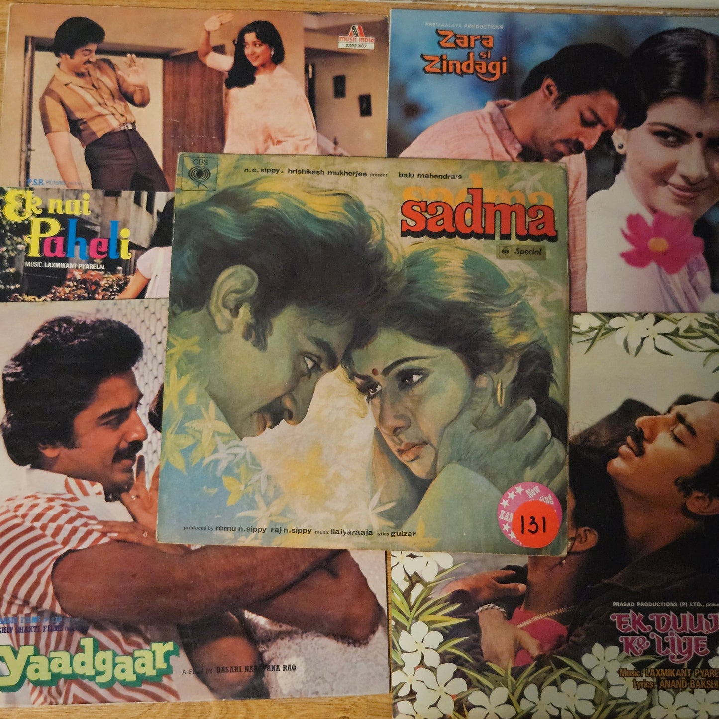 Sadma (1983)+ 4  other -Package of 5 LPs -  original Soundtrack of Kamal Hassan  Superhit movies  2. Ek Duje Ke Liye 3. Ek Nai Paheli 4.Yaadgar 5. Zara si Zindagi  - Music Various in excellent to near mint - Steal Deal read description