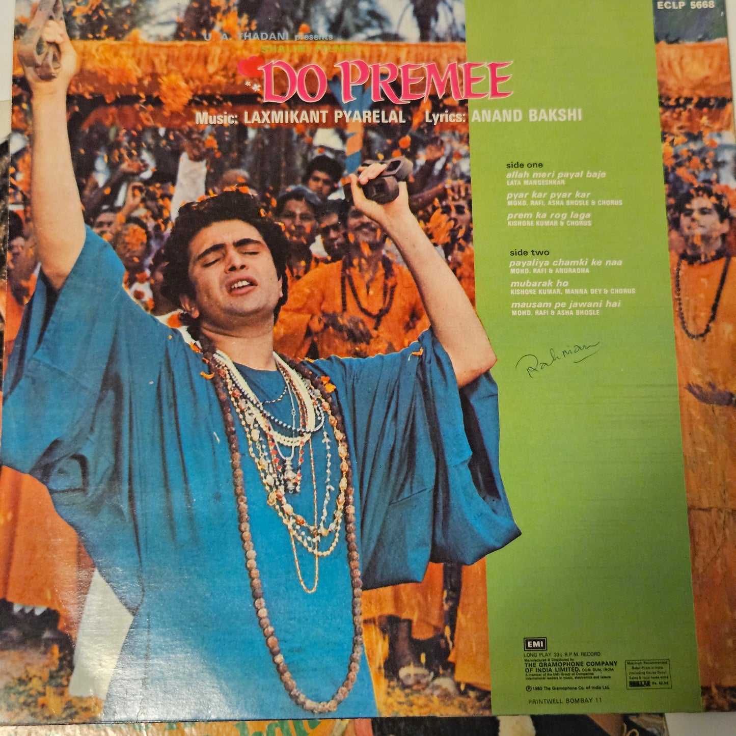 Zehreela Insaan + 2 Lps -  package -  original soundtrack of Rishi Kapoor and Mousami Movies - Music by  R. D. Burman and Laxmikant Pyarelal 2. Do Premee 3.Phool Khile Hai Gulshan Gulshan - read description