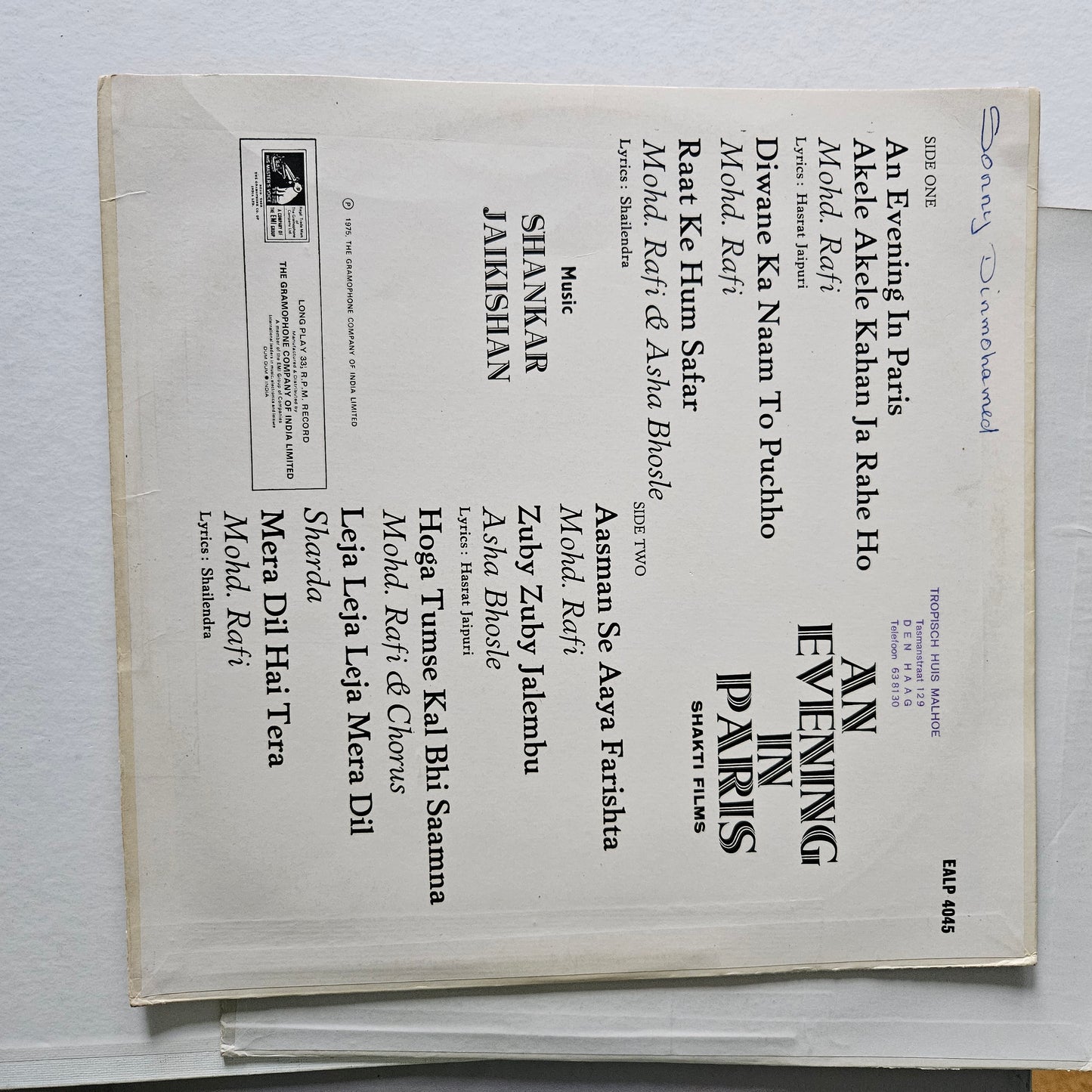 Love In Tokyo + An Evening in Paris - Original Soundtrack by Shankar JaiKishan superhit records in near mint condition