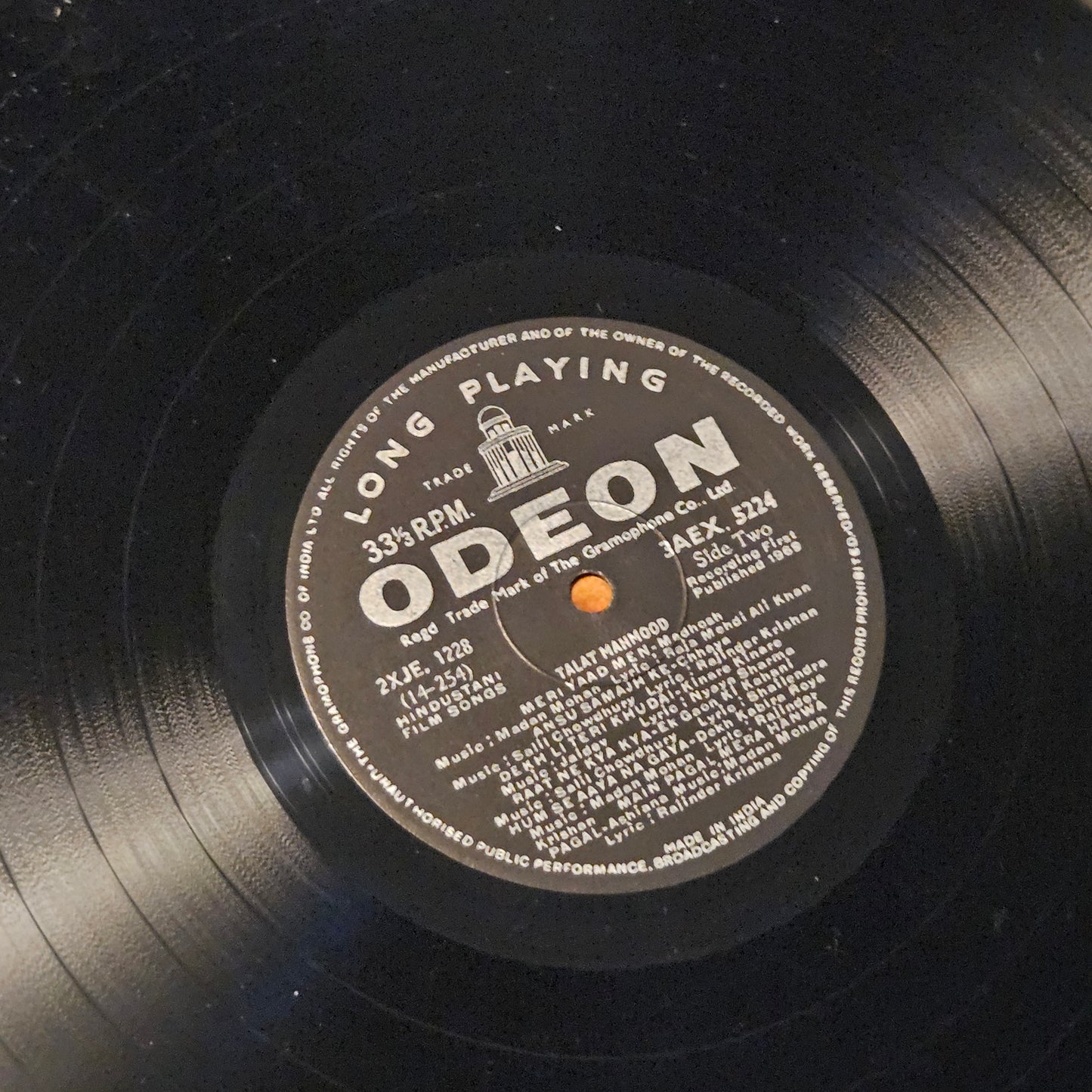 Talat Mahmood - Songs from Films - In Blue Mood -  in near mint condition - from original soundtrack 3AEX 5224