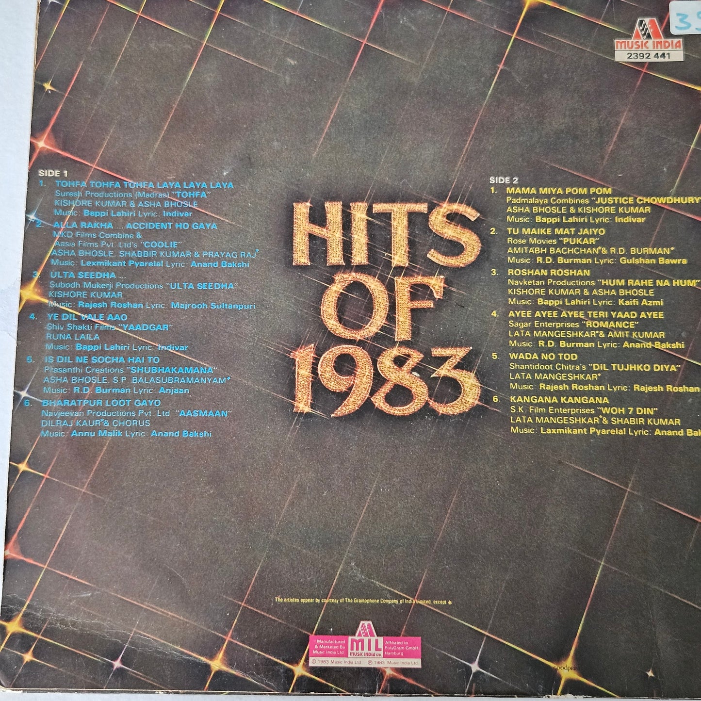 Best Hits of 1983 - Blockbuster hits from films in near mint condition MIL from original soundtracks
