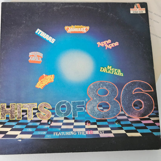 Hits of 1986 - Blockbuster hits from films in near mint condition - MIL from original soundtracks Include Chitthi Aayi Hai of Pankaj Udhas