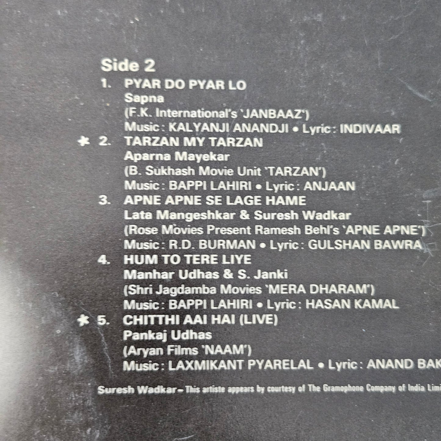 Hits of 1986 - Blockbuster hits from films in near mint condition - MIL from original soundtracks Include Chitthi Aayi Hai of Pankaj Udhas