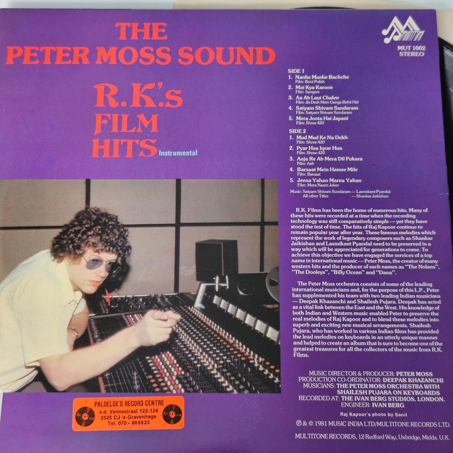 The Peter Moss Sound* (1981) – R. K.'s Film Hits (Instrumental) Multitone (2) – MUT 1002 in excellent condition