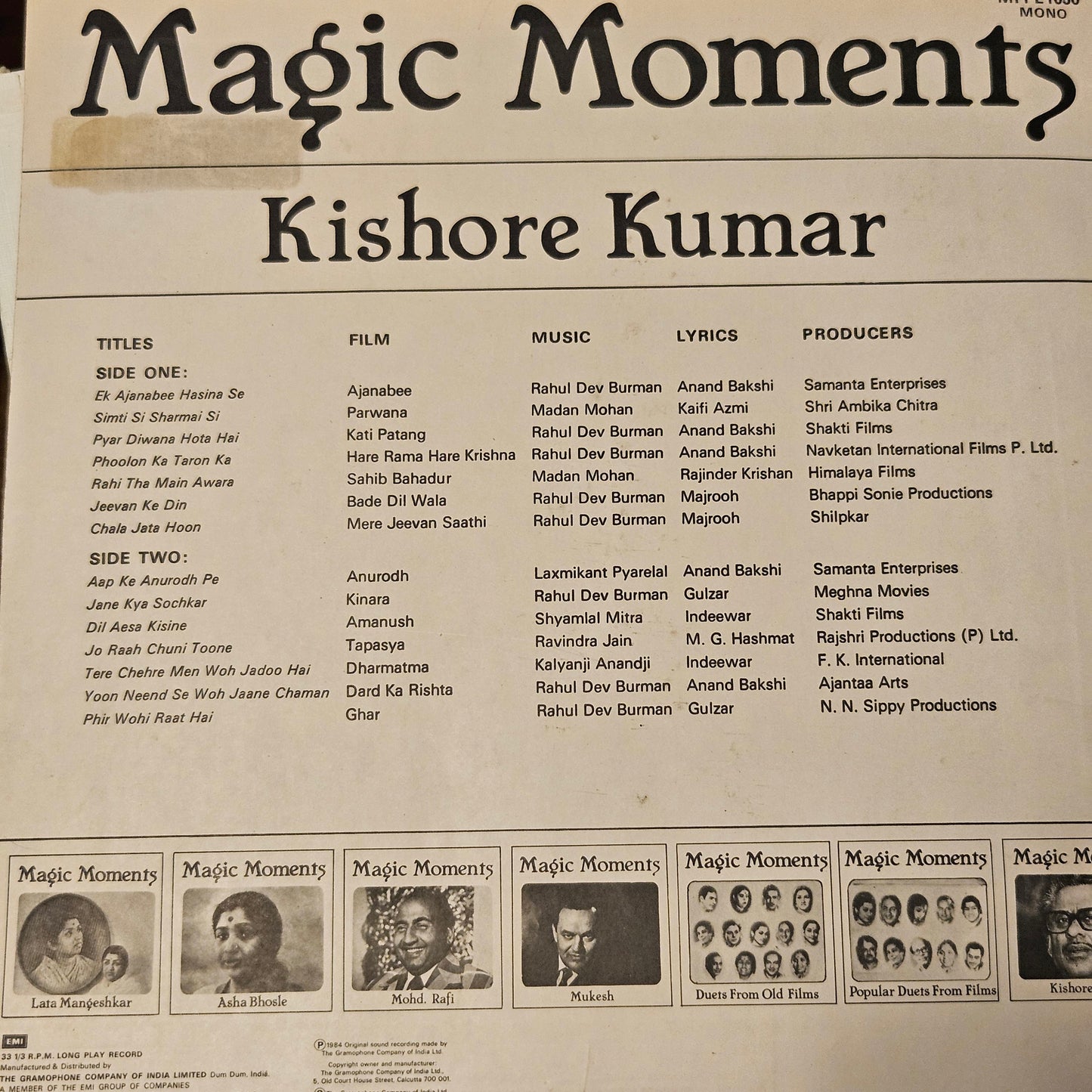 Magic Moments Kishore Kumar in near mint