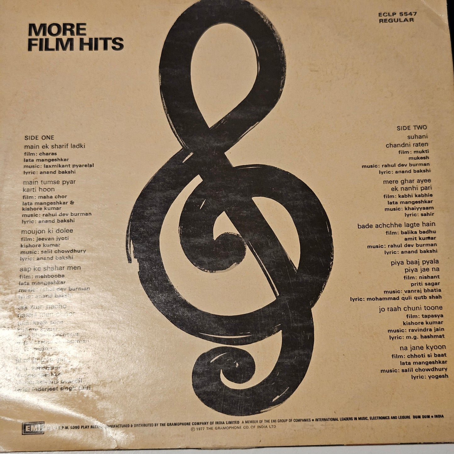 More film Hits - rare collection of songs in near mint condition ECLP 5547 from original soundtracks