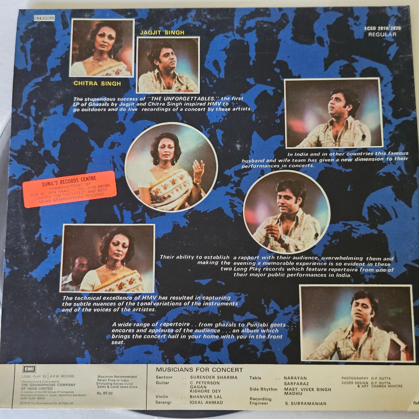 Jagjit Singh and Chitra Singh *Come Alive in Live Concert*  near mint 2 LP Set